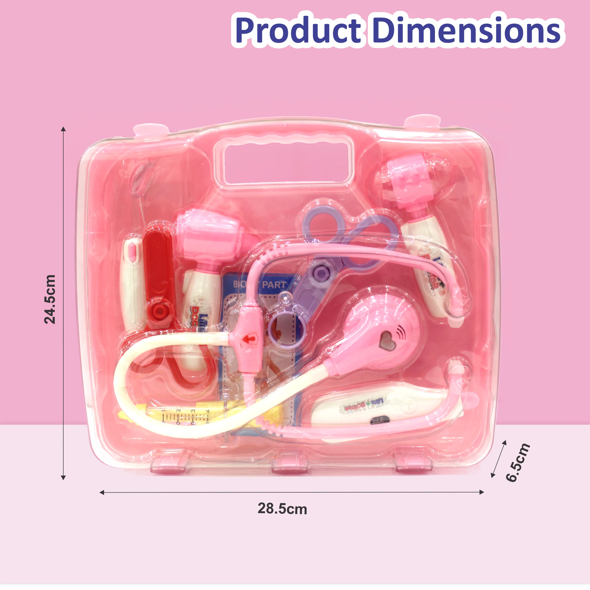 Chanak Doctor Kit for Kids 3+ Years | 9 Pc LED Instrument Set with Transparent Briefcase – BIS Approved (Blue) - Image 4