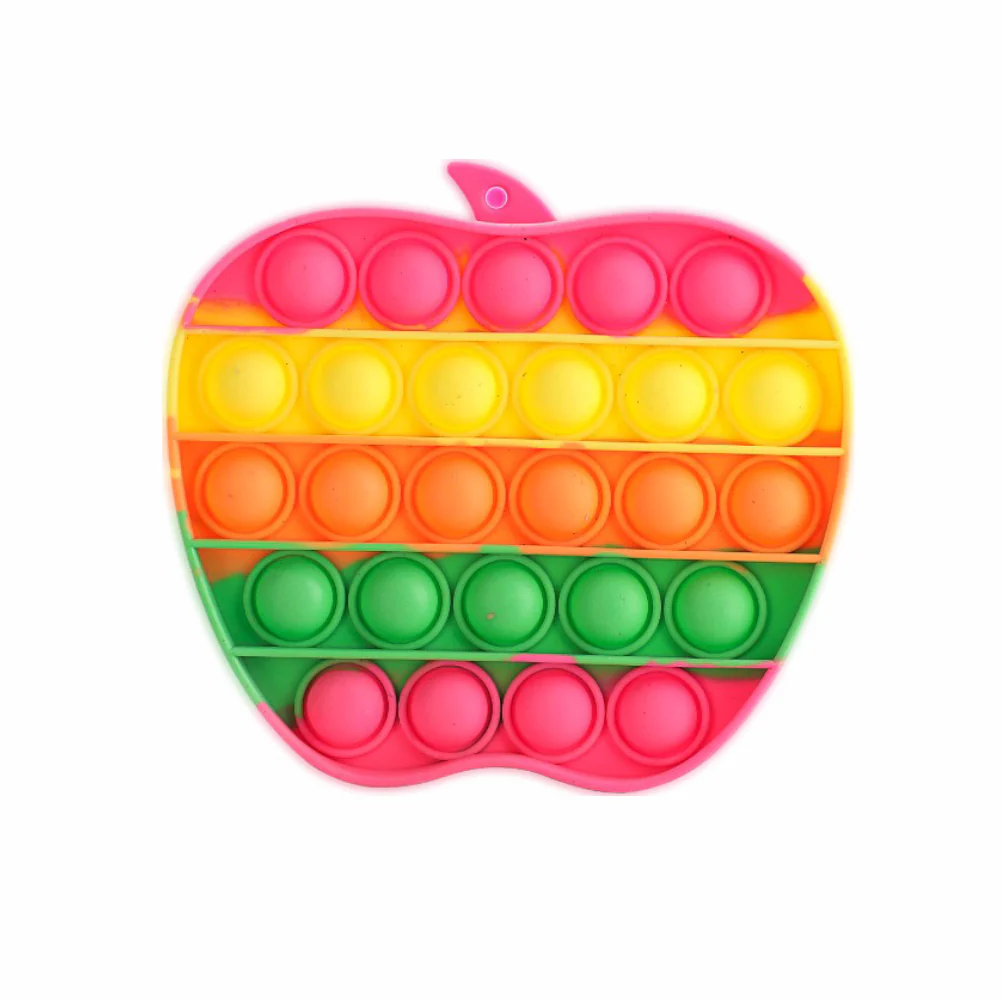 Chanak Pop It Fidget Toy for Kids | Silicone Bubble Push Sensory Stress Relief – BIS Approved (Apple)