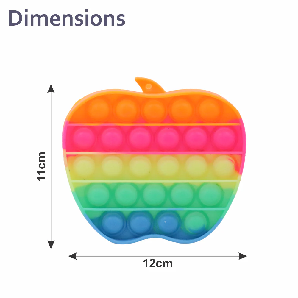 Chanak Pop It Fidget Toy for Kids | Silicone Bubble Push Sensory Stress Relief – BIS Approved (Apple) - Image 2