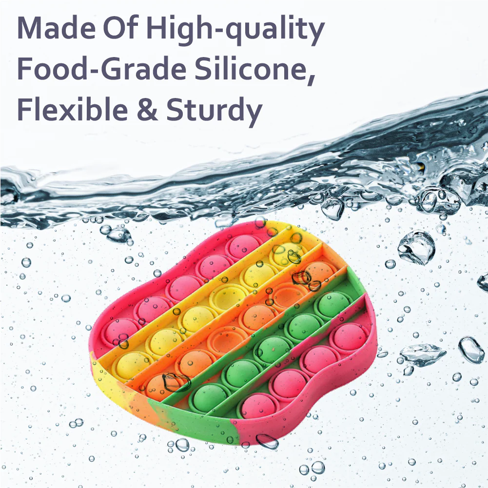 Chanak Pop It Fidget Toy for Kids | Silicone Bubble Push Sensory Stress Relief – BIS Approved (Apple) - Image 5