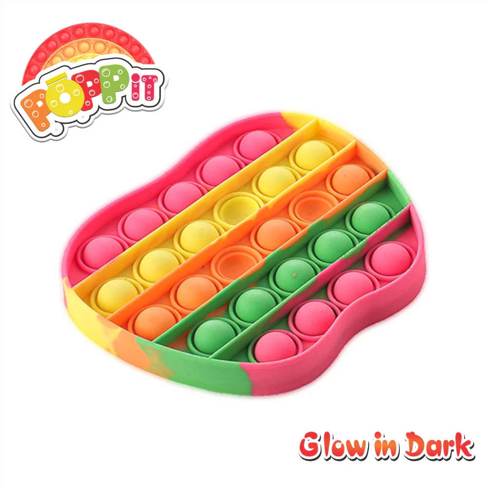 Chanak Pop It Fidget Toy for Kids | Silicone Bubble Push Sensory Stress Relief – BIS Approved (Apple) - Image 3