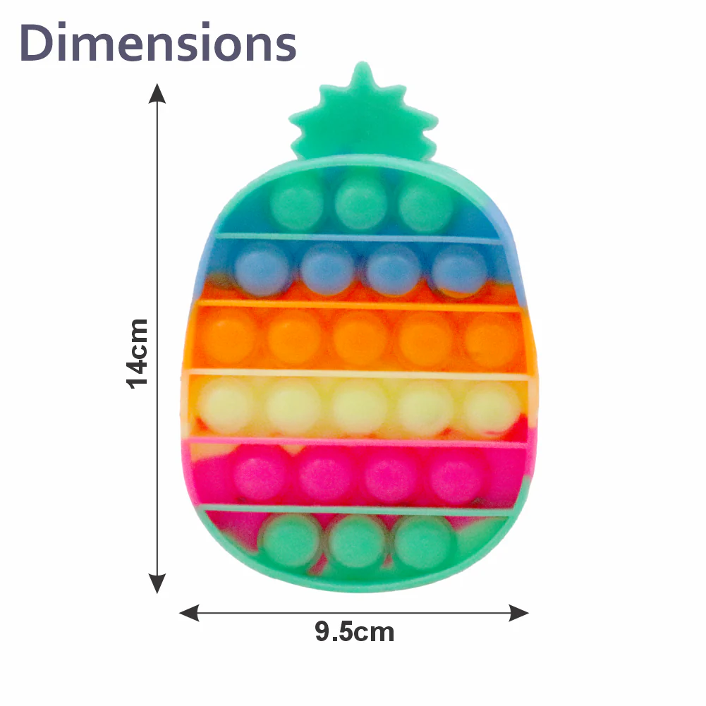 Chanak Pop It Fidget Toy for Kids | Silicone Bubble Push Sensory Stress Relief – BIS Approved (Pineapple) - Image 4