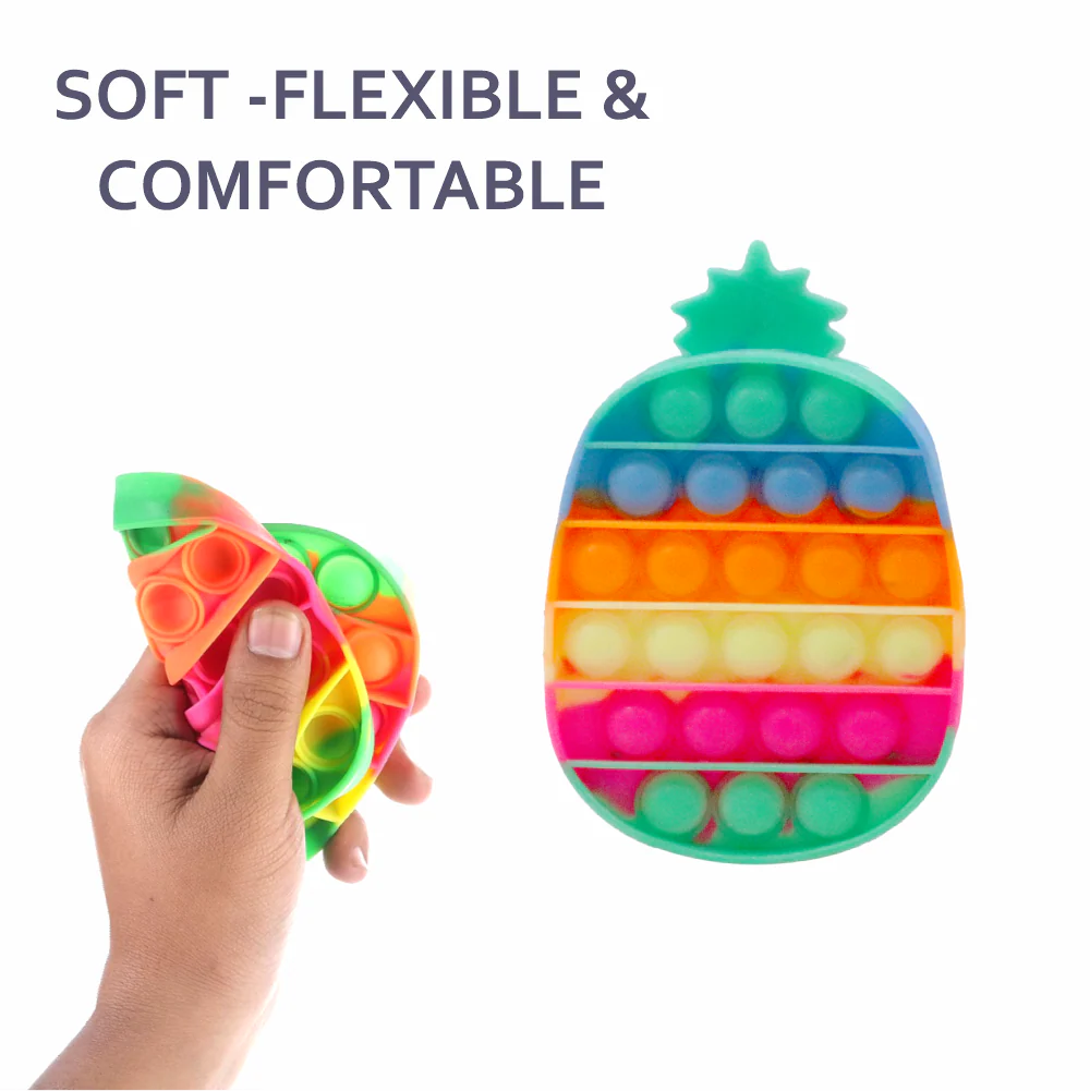 Chanak Pop It Fidget Toy for Kids | Silicone Bubble Push Sensory Stress Relief – BIS Approved (Pineapple) - Image 5