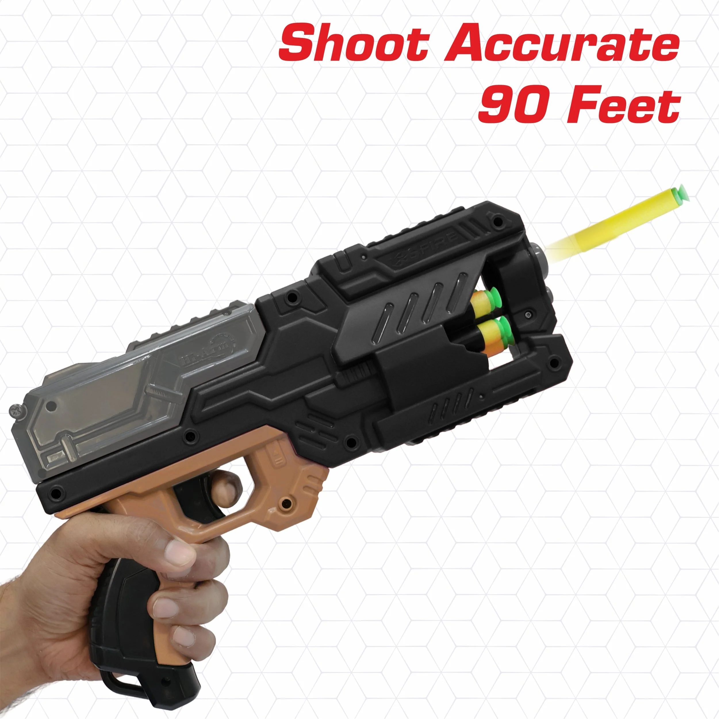 Chanak Six Fire Toy Blaster Gun for Kids 6+ Years | 6-Dart Rotating Drum, 45 Feet Range – BIS Approved (Black) - Image 4