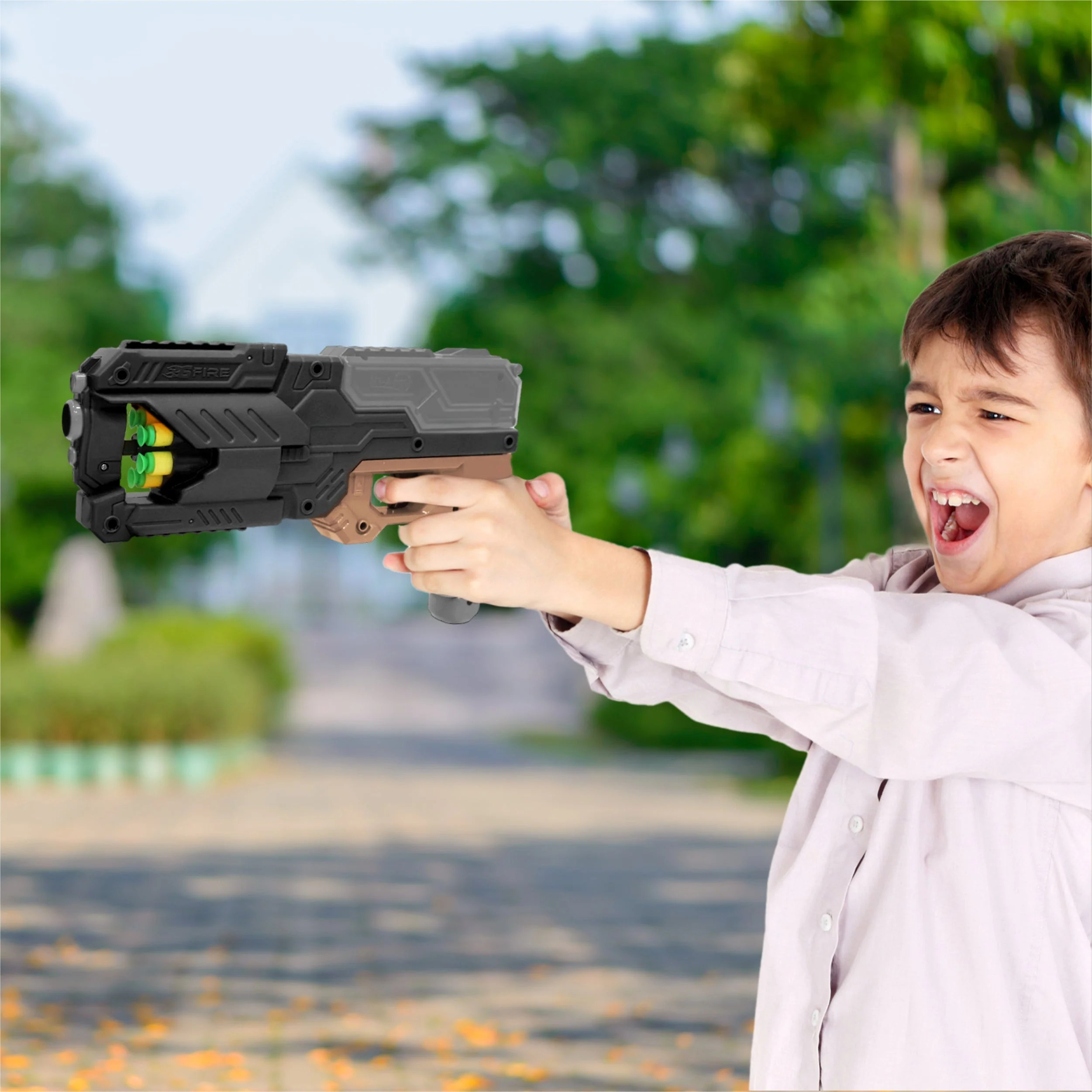 Chanak Six Fire Toy Blaster Gun for Kids 6+ Years | 6-Dart Rotating Drum, 45 Feet Range – BIS Approved (Black) - Image 7