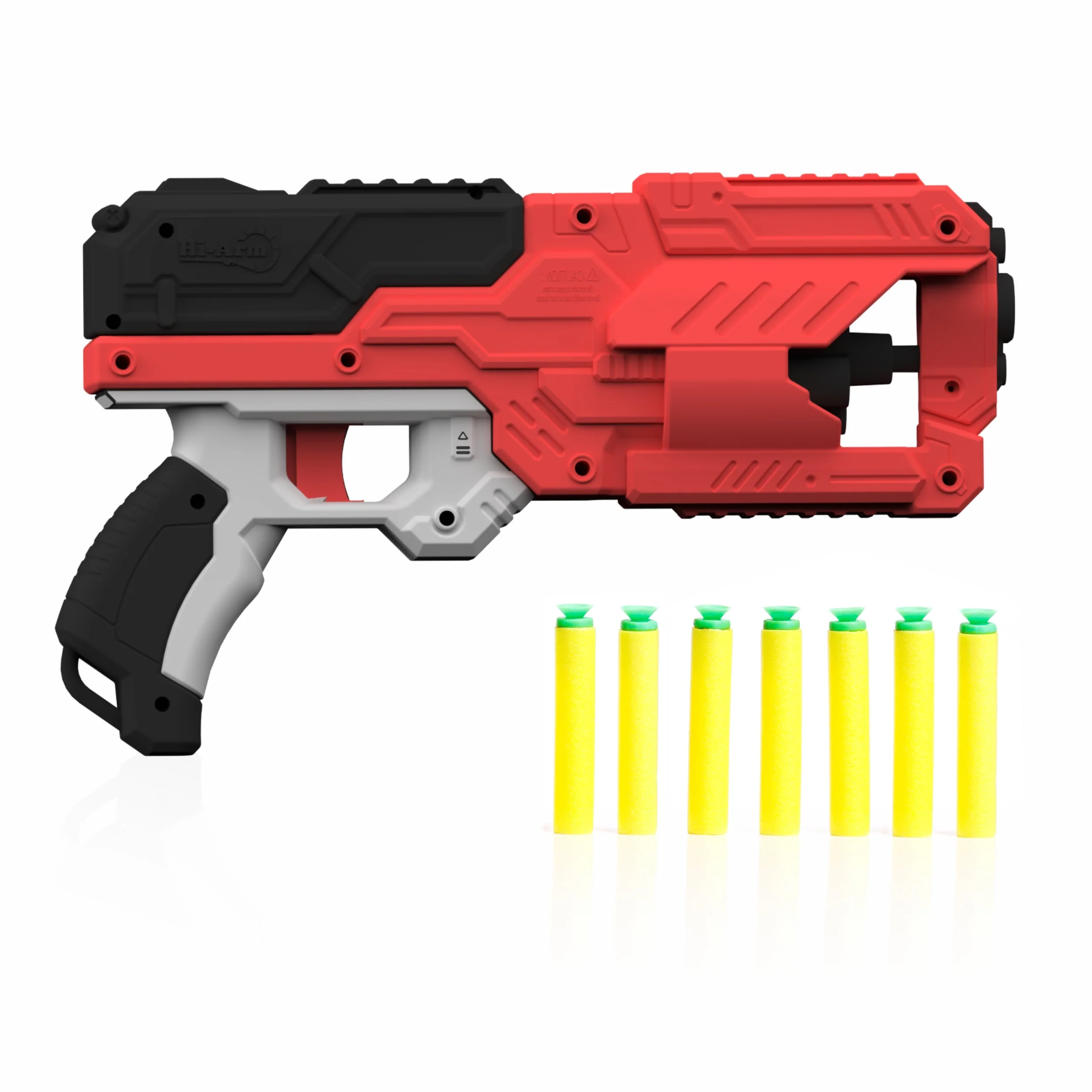 Chanak Six Fire Toy Blaster Gun for Kids 6+ Years | 6-Dart Rotating Drum, 45 Feet Range – BIS Approved (Red)