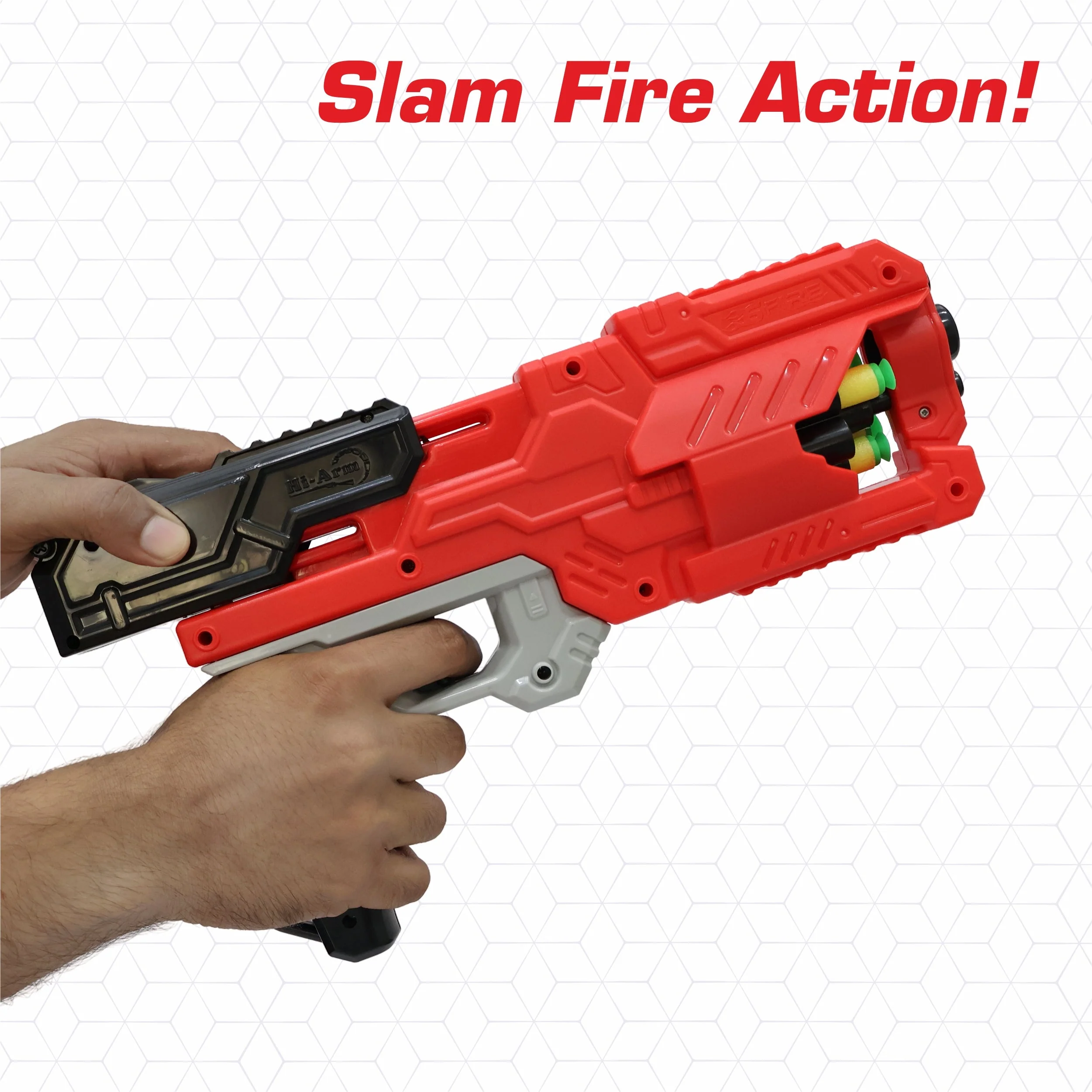 Chanak Six Fire Toy Blaster Gun for Kids 6+ Years | 6-Dart Rotating Drum, 45 Feet Range – BIS Approved (Red) - Image 7