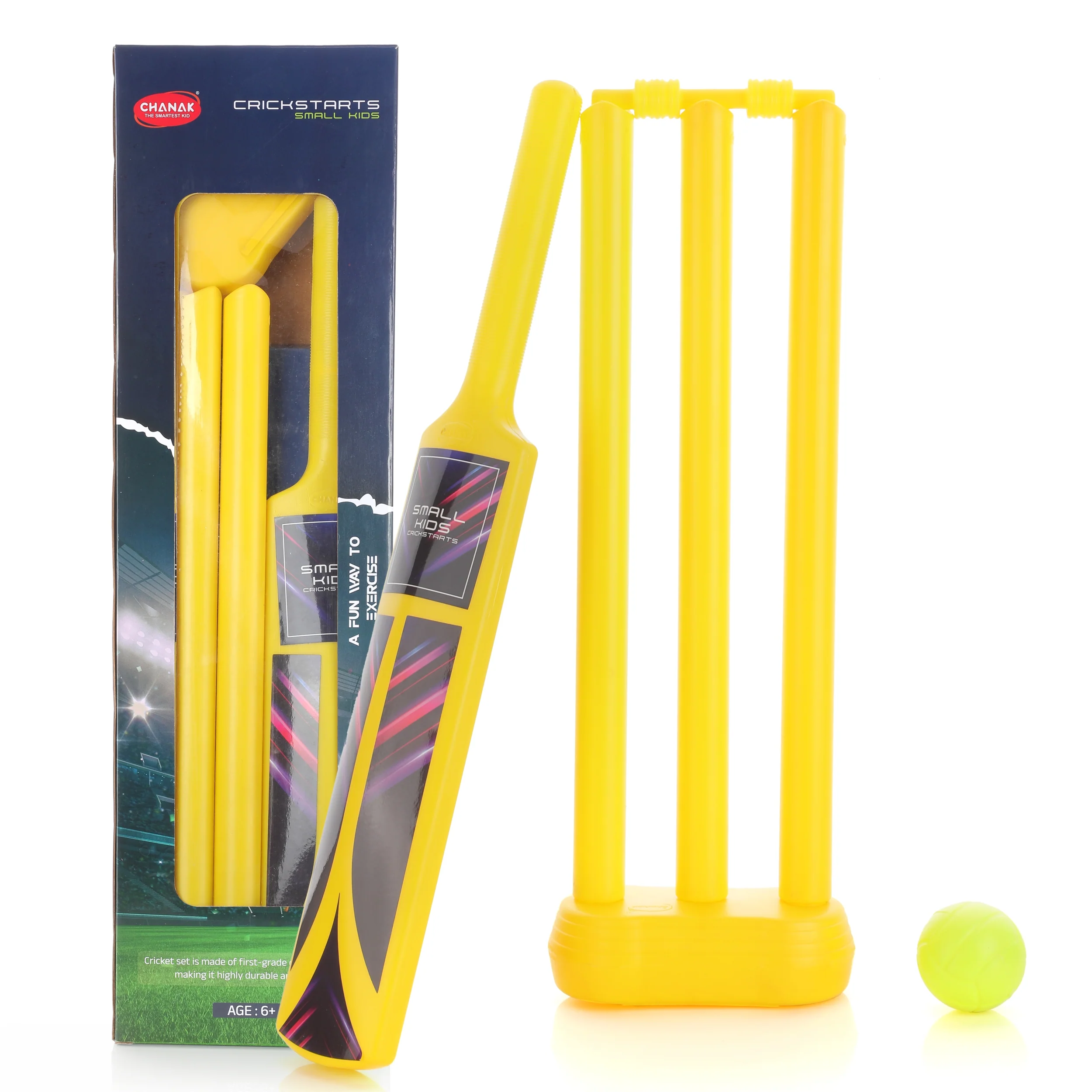 Chanak Cricket Kit for Kids 5+ Years | Bat, Ball, Stumps & Bails Set – BIS Approved (Small)