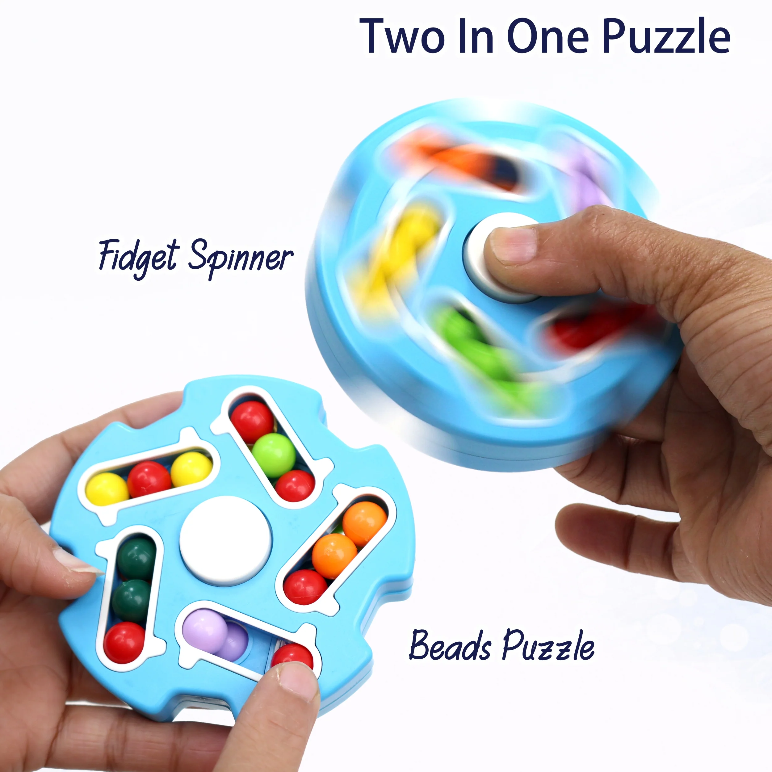 Chanak Magic Bean Cube Fidget Spinner for Kids & Adults 3+ Years | 2-in-1 Stress Relief Sensory Puzzle Toy – BIS Approved - Image 3