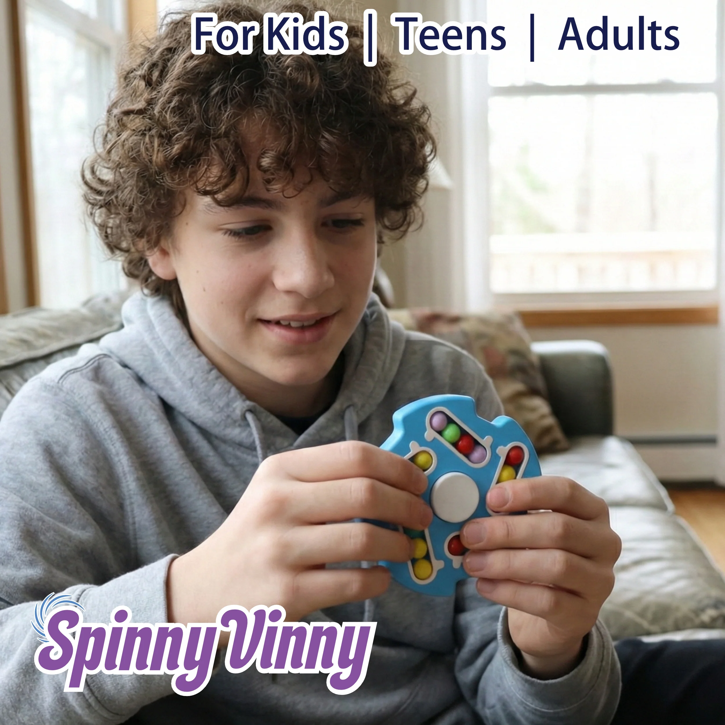 Chanak Magic Bean Cube Fidget Spinner for Kids & Adults 3+ Years | 2-in-1 Stress Relief Sensory Puzzle Toy – BIS Approved - Image 7
