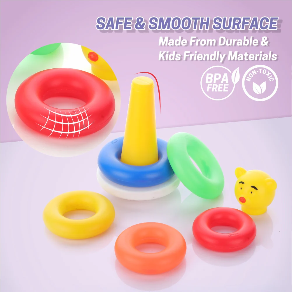 Chanak Stacking Ring Toy for Kids 12+ Months | Multicolour Sorting & Stacker Game – BIS Approved - Image 4