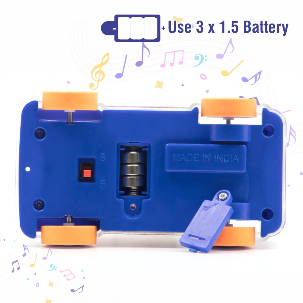 Chanak Transparent Gear Bus Toy for Kids 3+ Years | Tinkling Sound & Light Mini School Bus – BIS Approved (Dark Blue) - Image 3