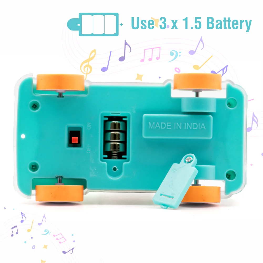 Chanak Transparent Gear Bus Toy for Kids 3+ Years | Tinkling Sound & Light Mini School Bus – BIS Approved (Light Blue) - Image 3