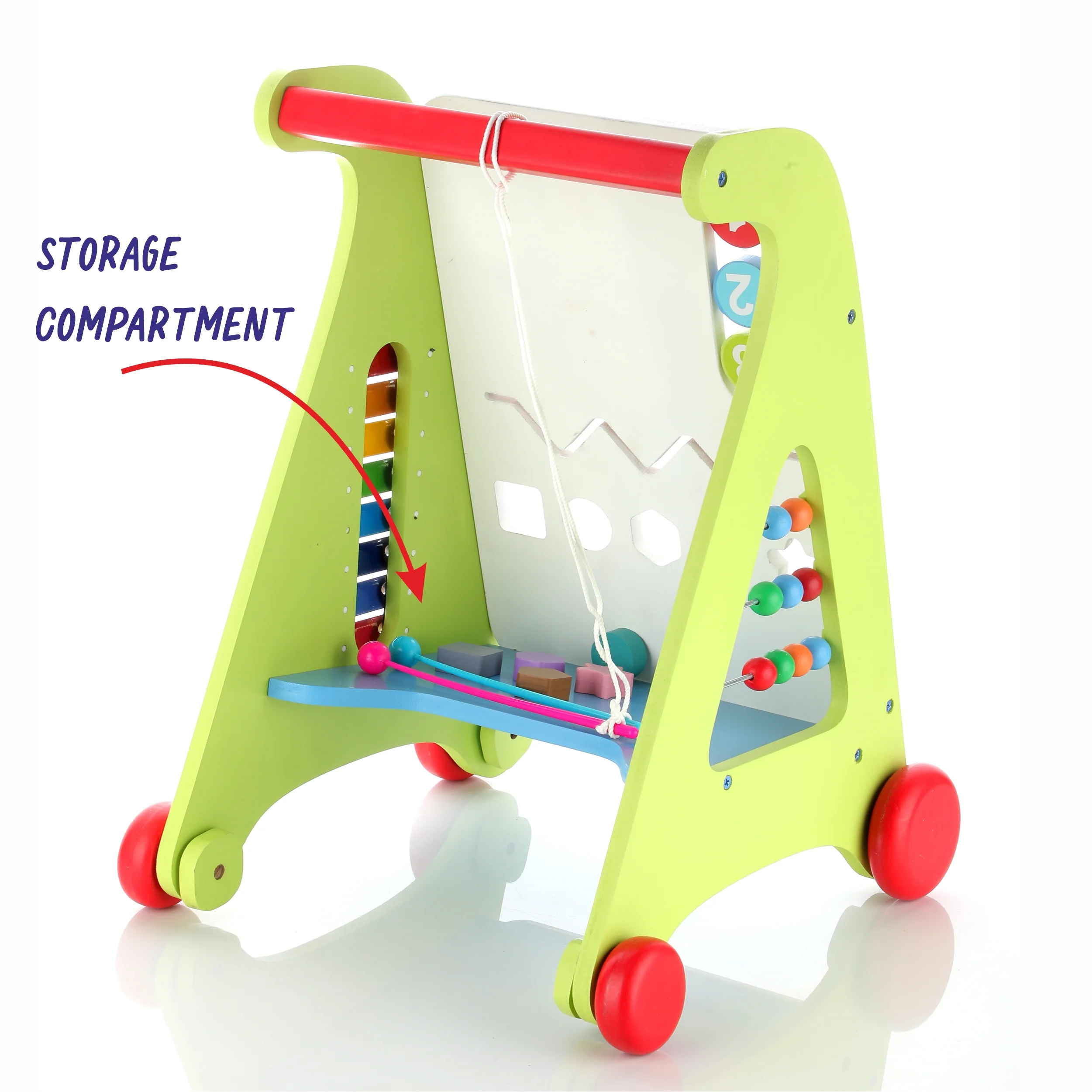 Chanak Wooden Baby Walker for Kids 1+ Year | 6 Activity Games, Non-Toxic & Safe – BIS Approved - Image 4