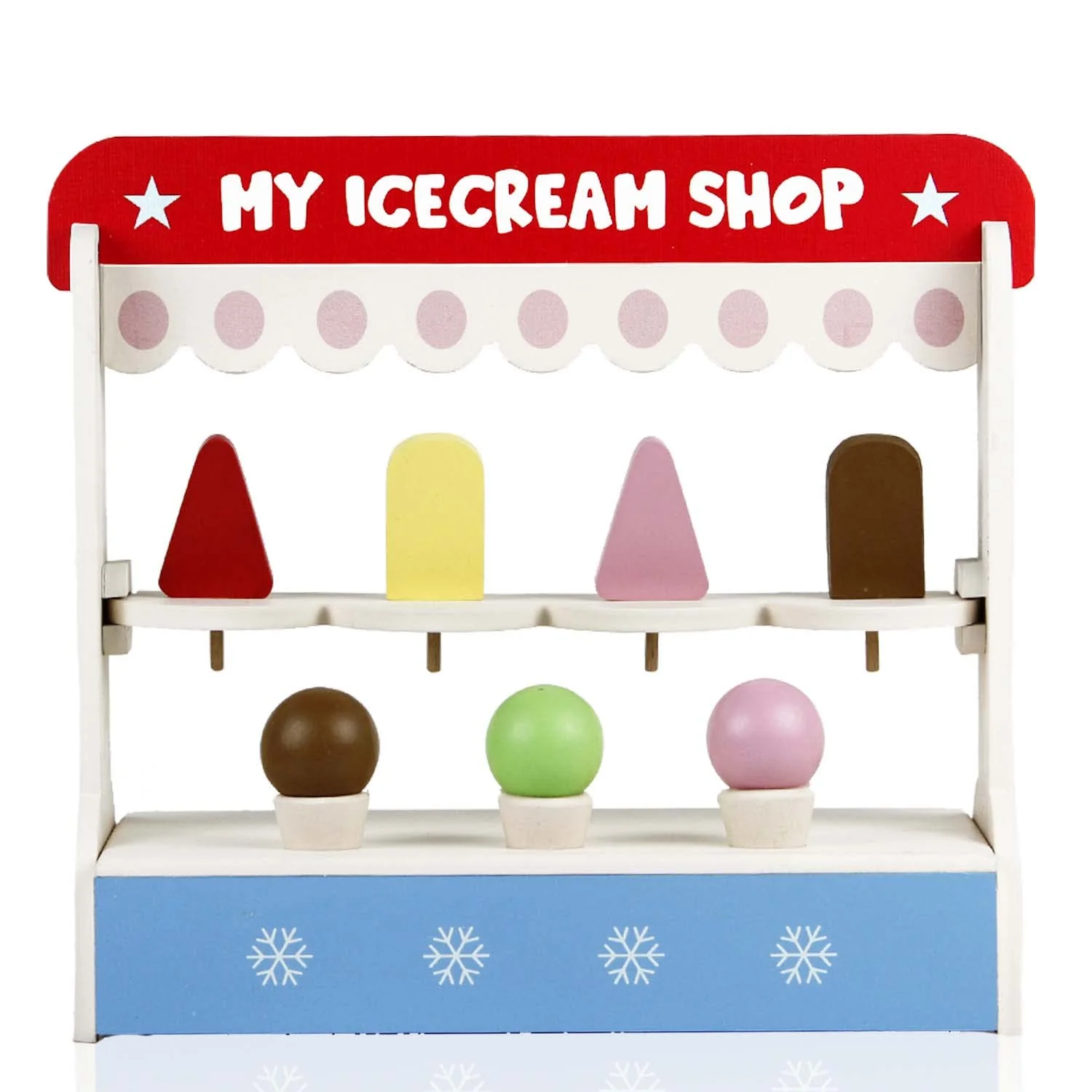 Chanak Wooden Ice Cream Shop Toy for Kids 3+ Years | Pretend Play Ice Cream Set – BIS Approved