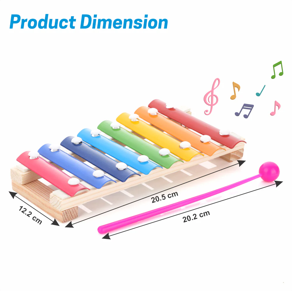 Chanak Wooden Xylophone Toy for Kids 3+ Years | Steel Keys Musical Instrument, Non-Toxic – BIS Approved - Image 6
