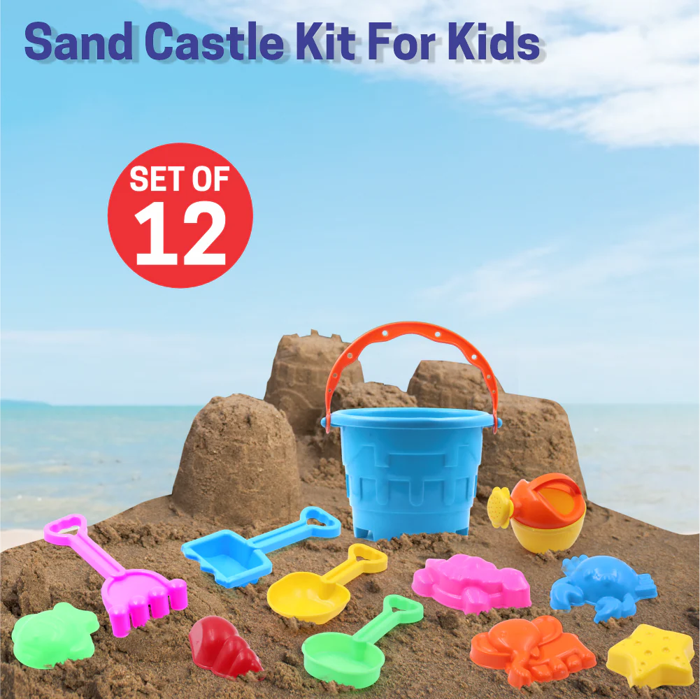 Chanak Beach Sand Toy Set for Kids 3+ Years | 12 Pcs Sand Castle Building Set – BIS Approved - Image 6