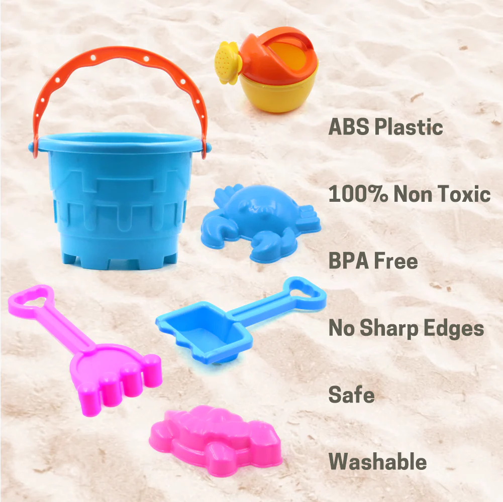 Chanak Beach Sand Toy Set for Kids 3+ Years | 6 Pcs Sand Castle Building Set – BIS Approved - Image 3