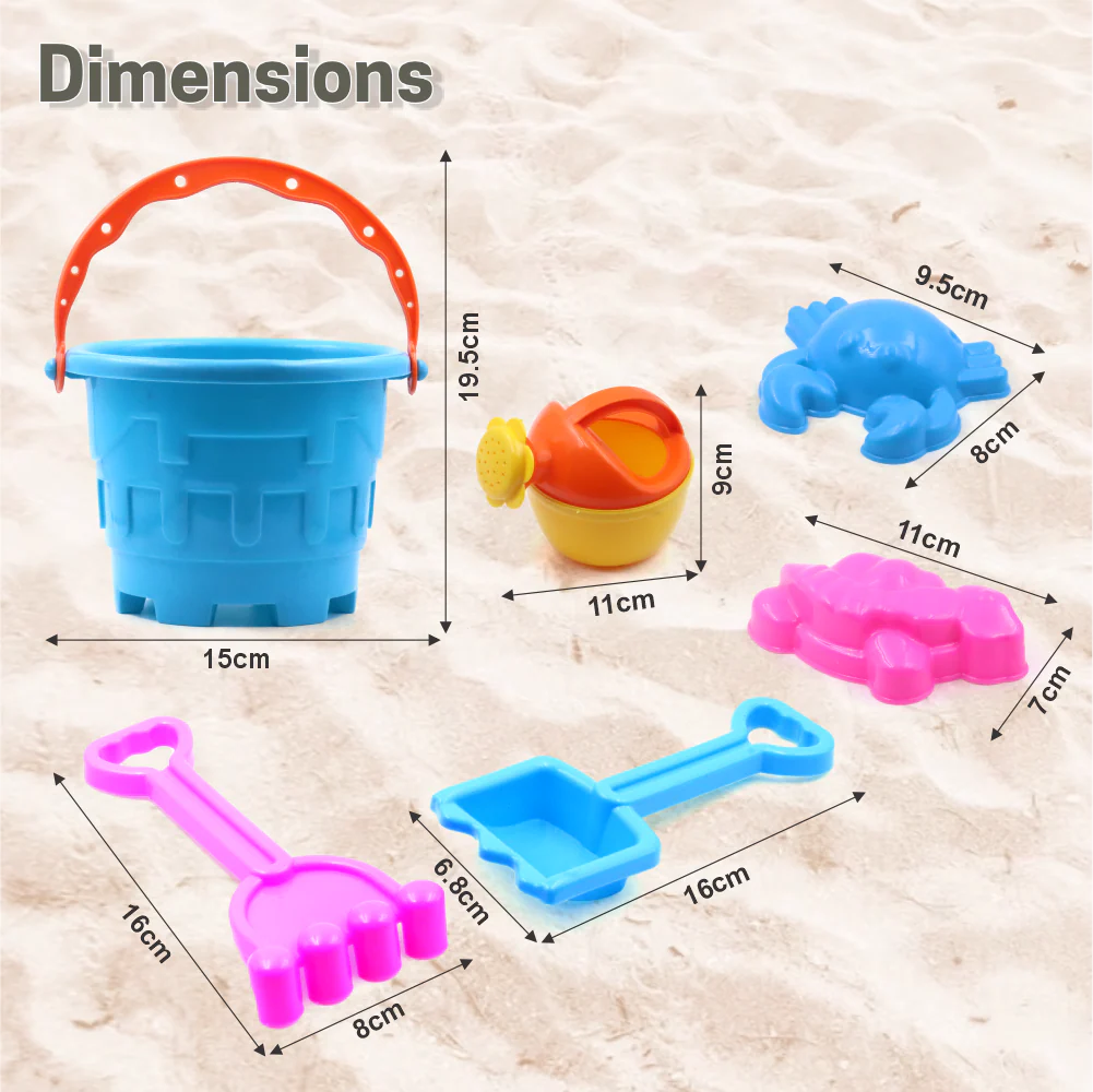 Chanak Beach Sand Toy Set for Kids 3+ Years | 6 Pcs Sand Castle Building Set – BIS Approved - Image 4