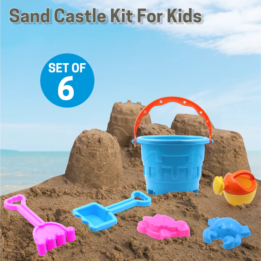 Chanak Beach Sand Toy Set for Kids 3+ Years | 6 Pcs Sand Castle Building Set – BIS Approved - Image 6