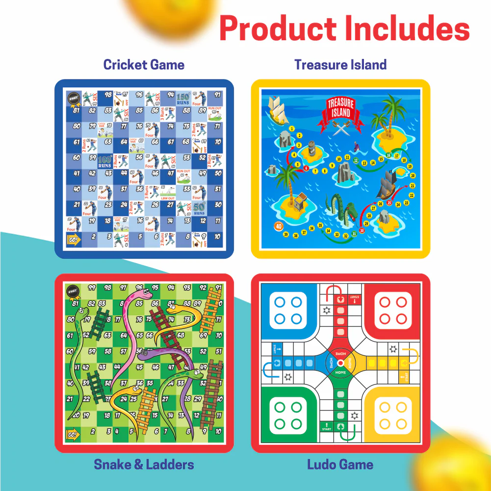 Chanak 5-in-1 Board Game Set for Kids & Adults 3+ Years | Business, Ludo, Snakes & Ladders & More – BIS Approved - Image 5