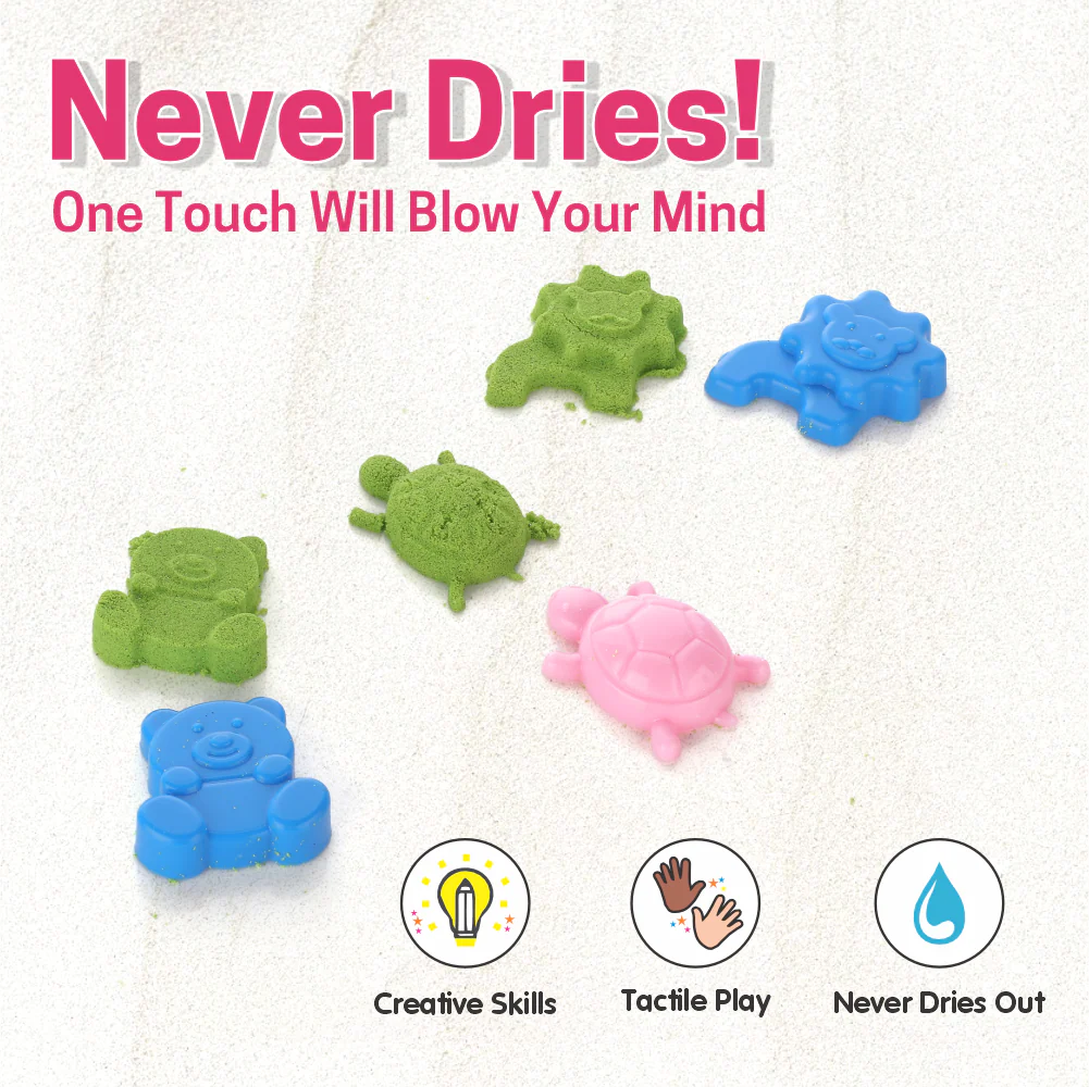 Chanak Creative Sand Kit for Kids 3+ Years | Sand Tubes with Shapes & Moulds – BIS Approved (200g) - Image 5
