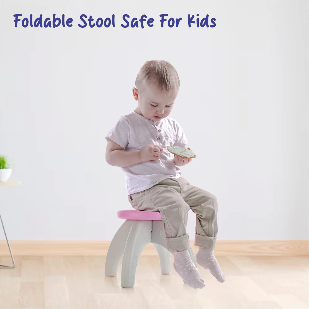 Chanak Baby Step Stool Chair for Kids | Durable HDPE Plastic Activity Seat – BIS Approved (Pink) - Image 2