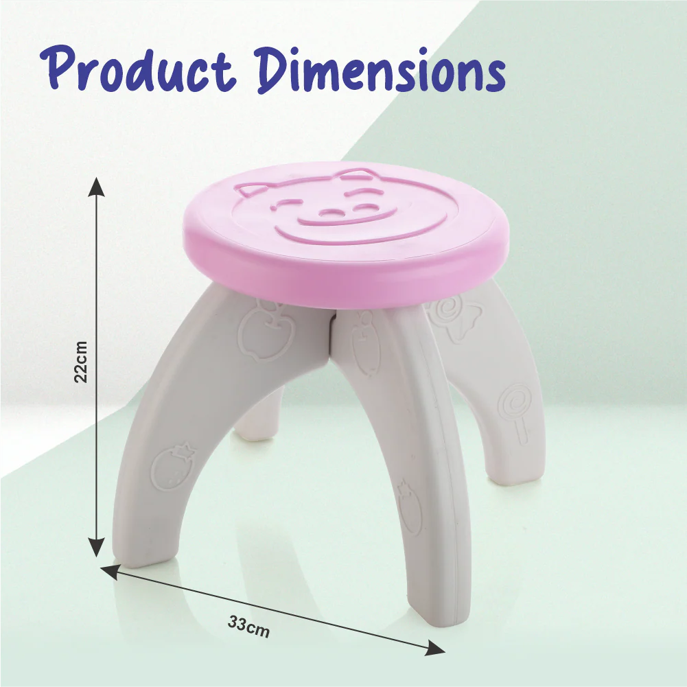 Chanak Baby Step Stool Chair for Kids | Durable HDPE Plastic Activity Seat – BIS Approved (Pink) - Image 3