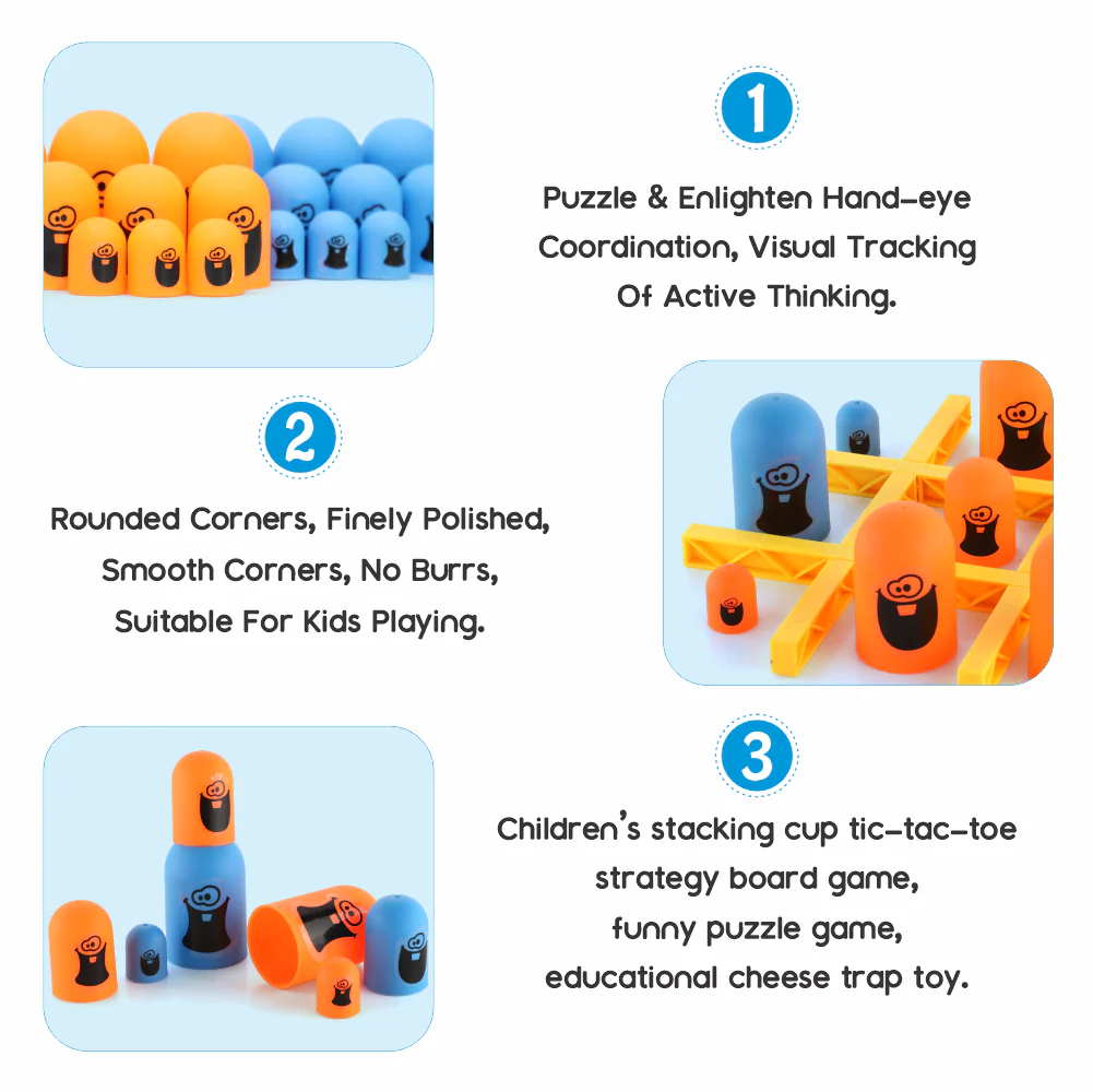 Chanak Gobblet Gobbler 3D Strategy Board Game for Kids 3+ Years | Tic Tac Toe Brain Game – BIS Approved - Image 6