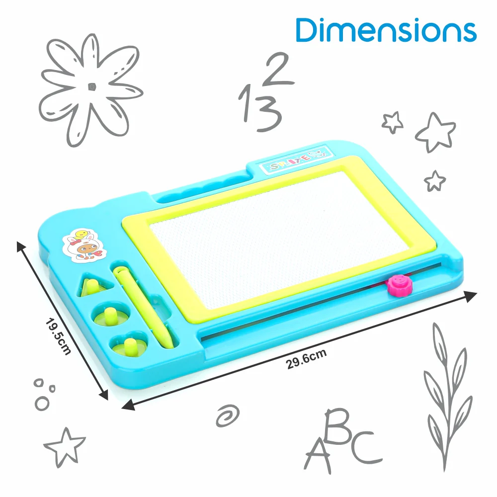 Chanak Magnetic Drawing Board for Kids 3+ Years | Writing & Drawing Slate with Pen and Stamps – BIS Approved (Sky Blue) - Image 5