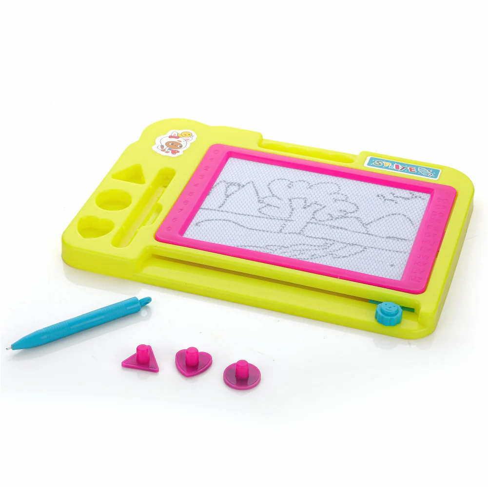 Chanak Magnetic Drawing Board for Kids 3+ Years | Writing & Drawing Slate with Pen and Stamps – BIS Approved (Pink) - Image 7