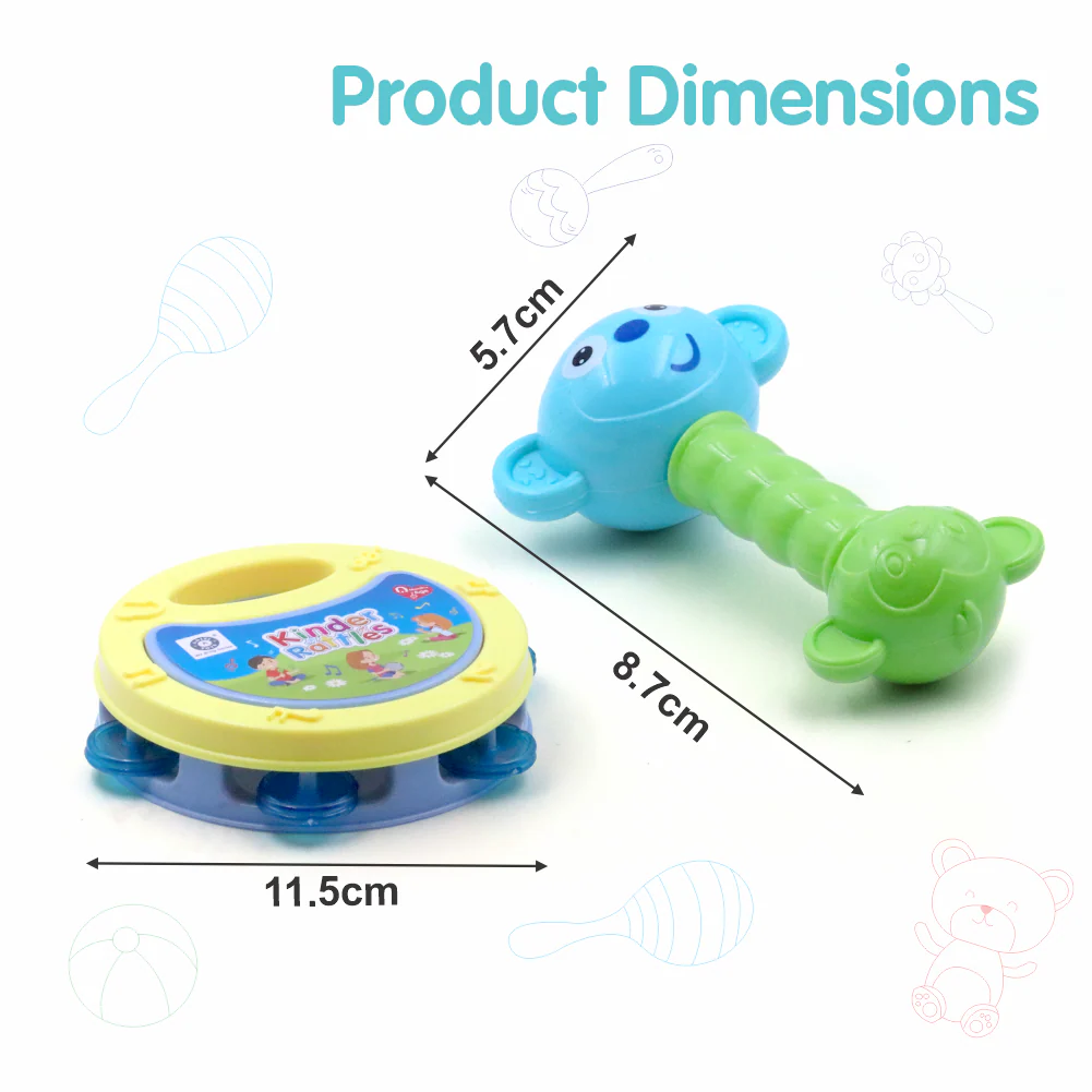 Chanak Baby Rattle Set for 0-6 Months | 2 Pcs Non-Toxic BPA Free Sensory Toy – BIS Approved - Image 4