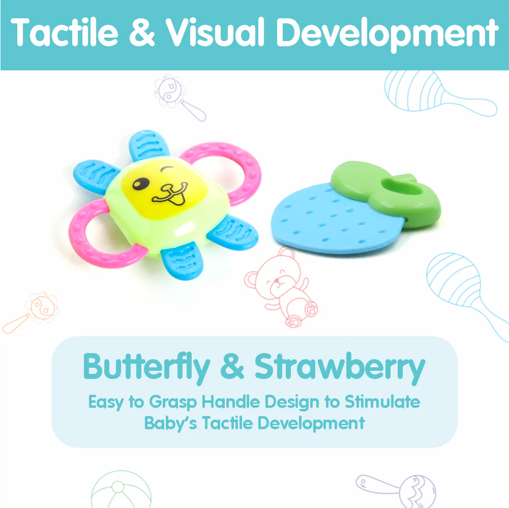 Chanak Baby Rattle Set for 0-6 Months | 3 Pcs Non-Toxic BPA Free Sensory Toy – BIS Approved - Image 2