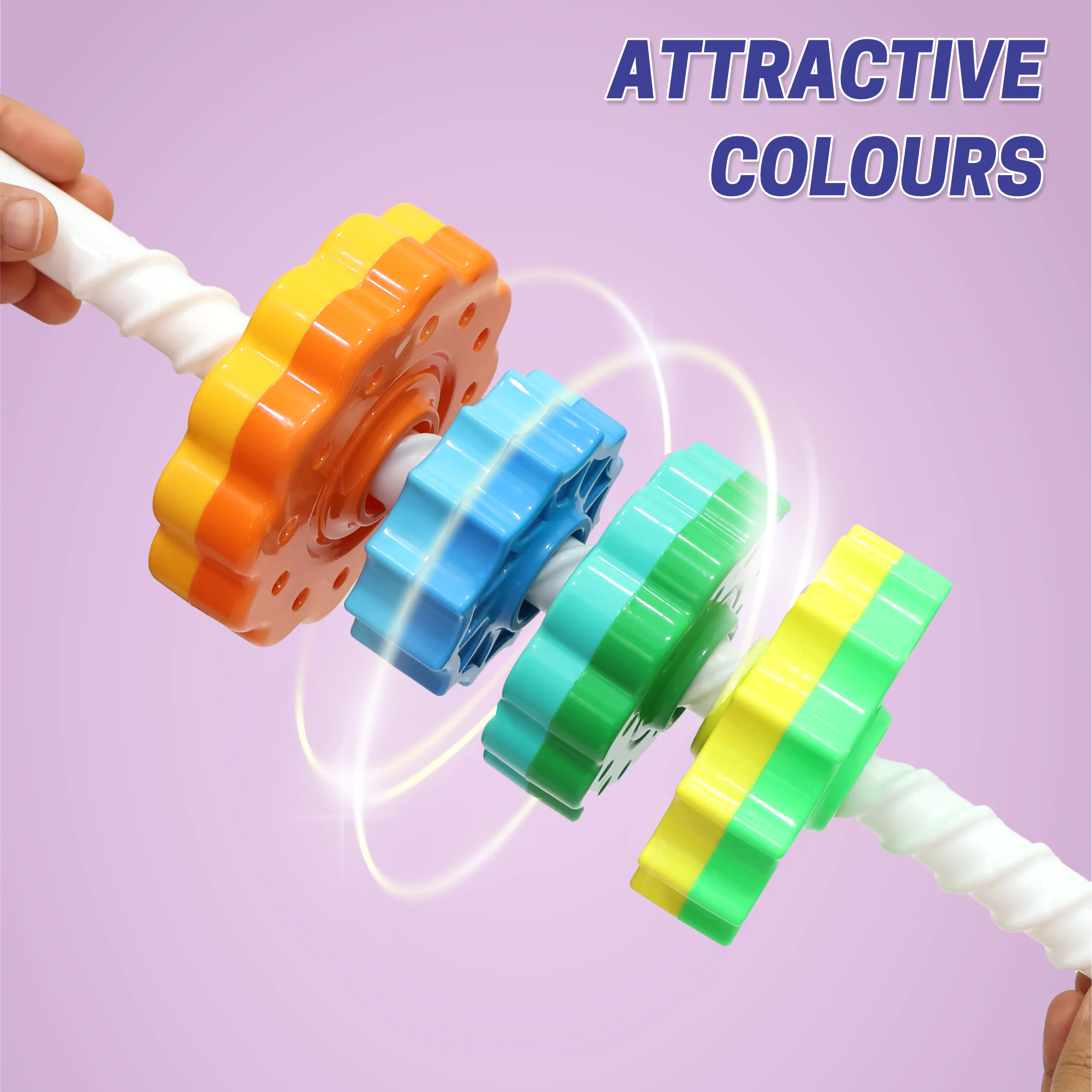 Chanak Spinning Stacking Tower Toy for Kids 1+ Year | Rainbow Spin Tower, BPA Free Non-Toxic – BIS Approved - Image 7