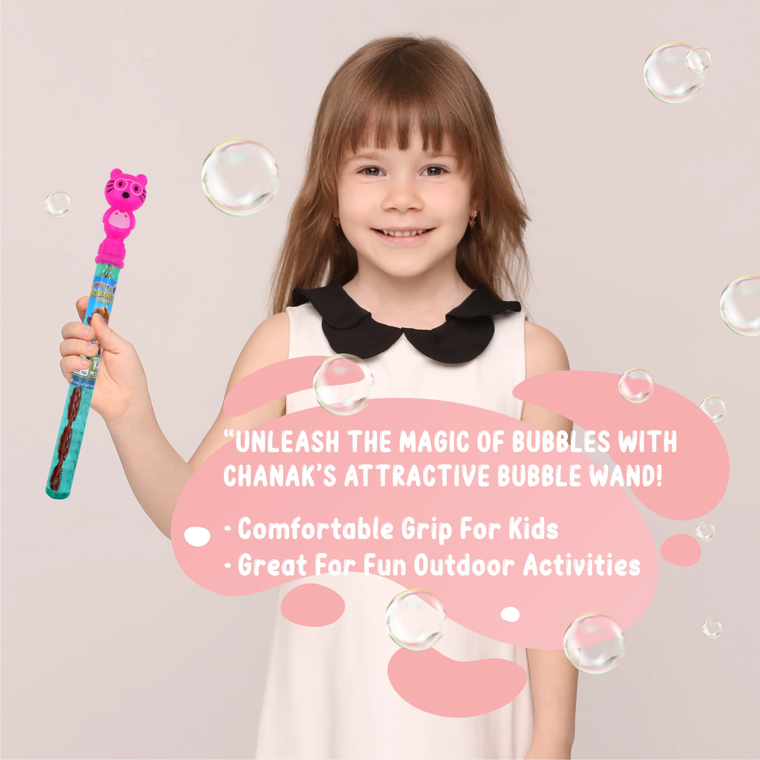 Chanak Character Bubble Wands for Kids 3+ Years | Pack of 24 Magical Bubble Sticks with Solution – BIS Approved - Image 3