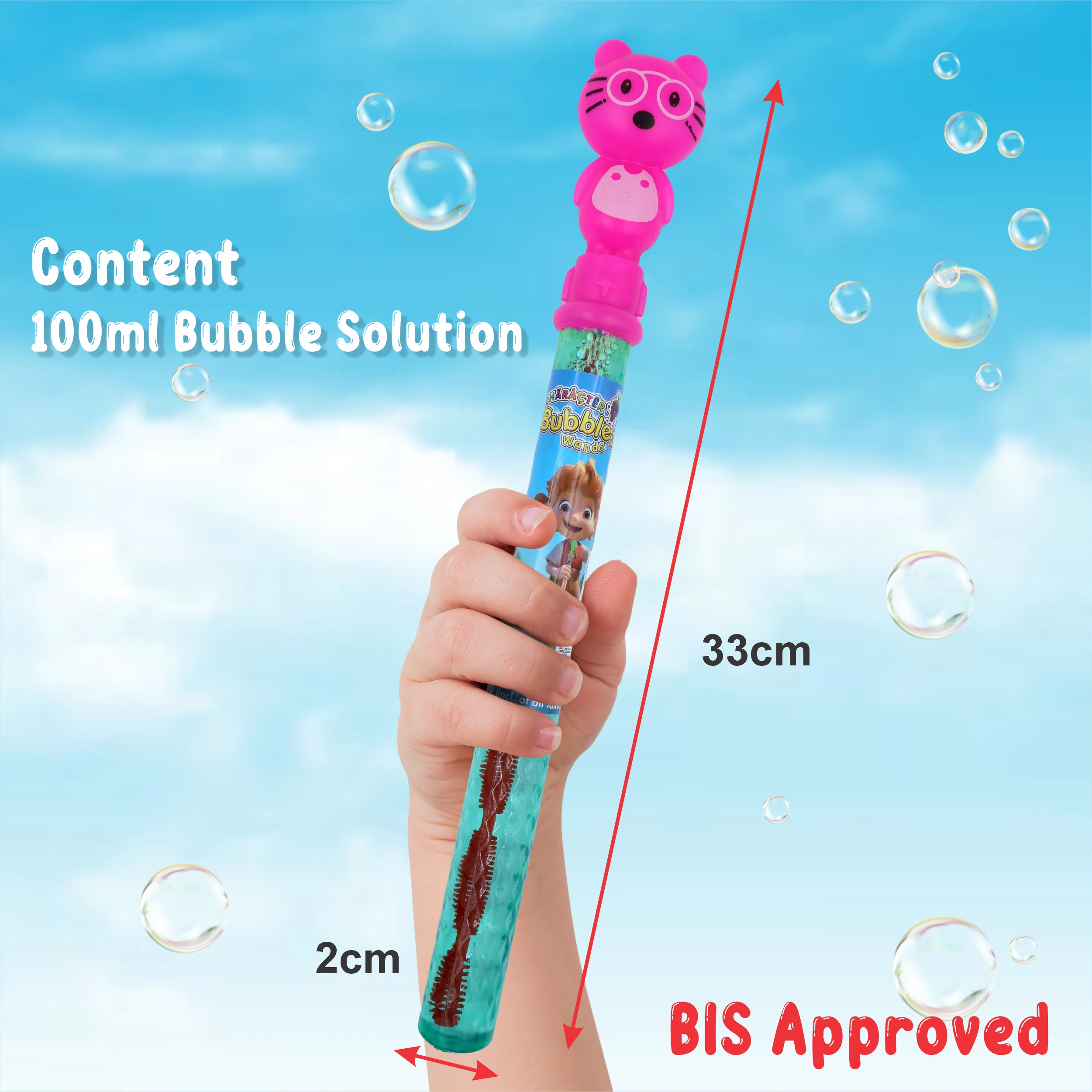 Chanak Character Bubble Wands for Kids 3+ Years | Pack of 6 Magical Bubble Sticks with Solution – BIS Approved - Image 3