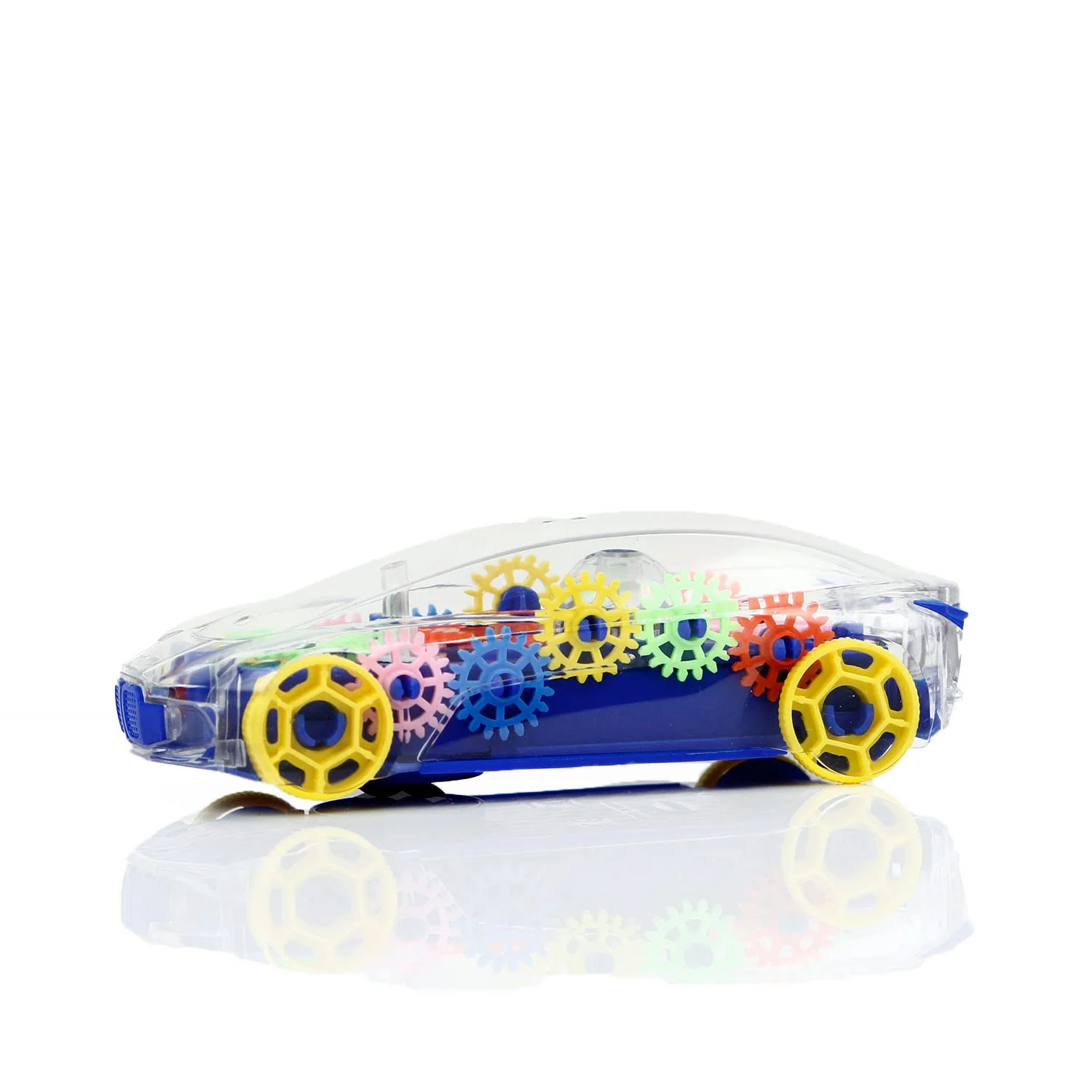 Chanak Transparent Gear Car Toy for Kids 3+ Years | 360° Rotation with Music & Lights – BIS Approved (Dark Blue) - Image 4