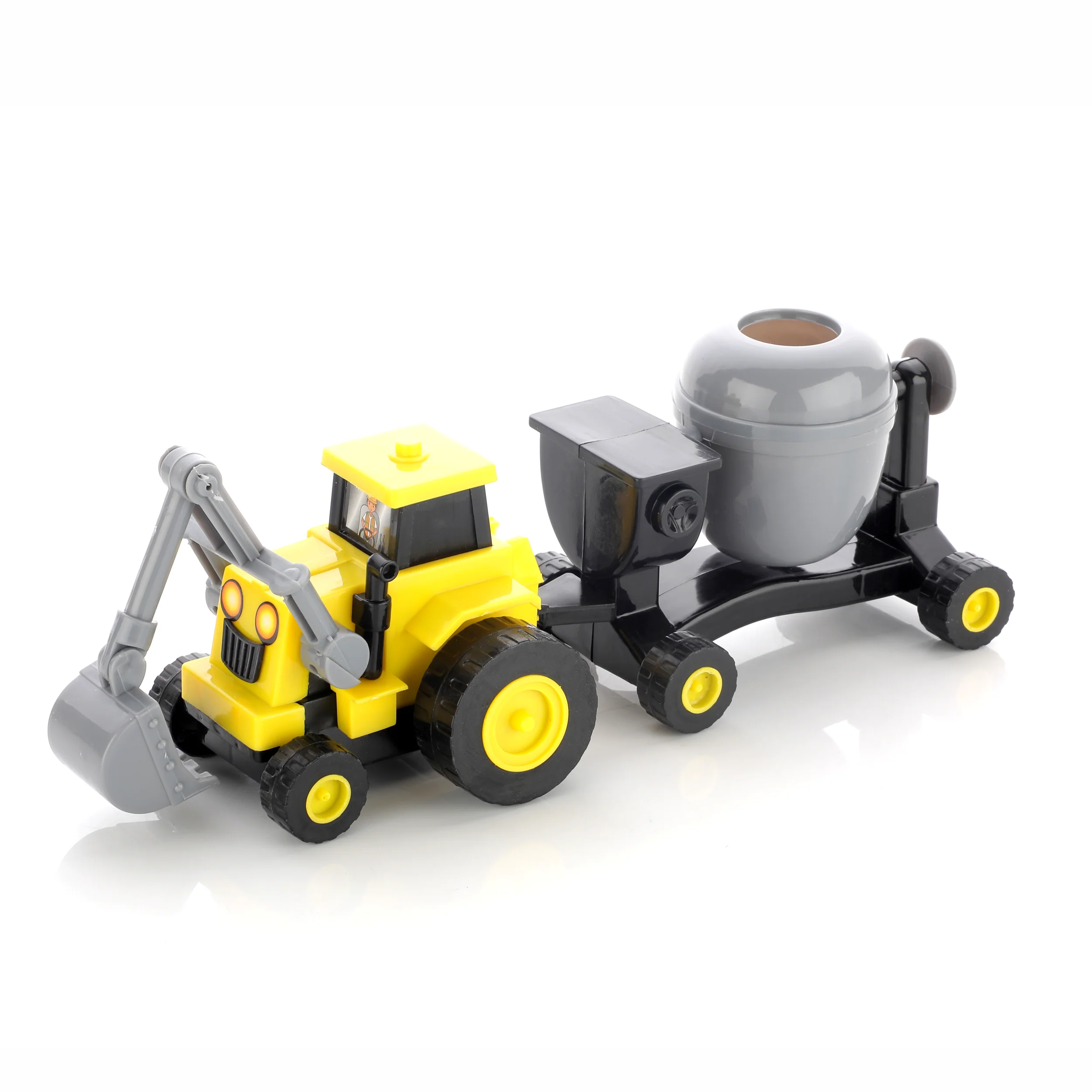 Chanak Construction Vehicles Toy Set for Kids 3+ Years | Friction Powered Vehicles with Concrete Mixer – BIS Approved