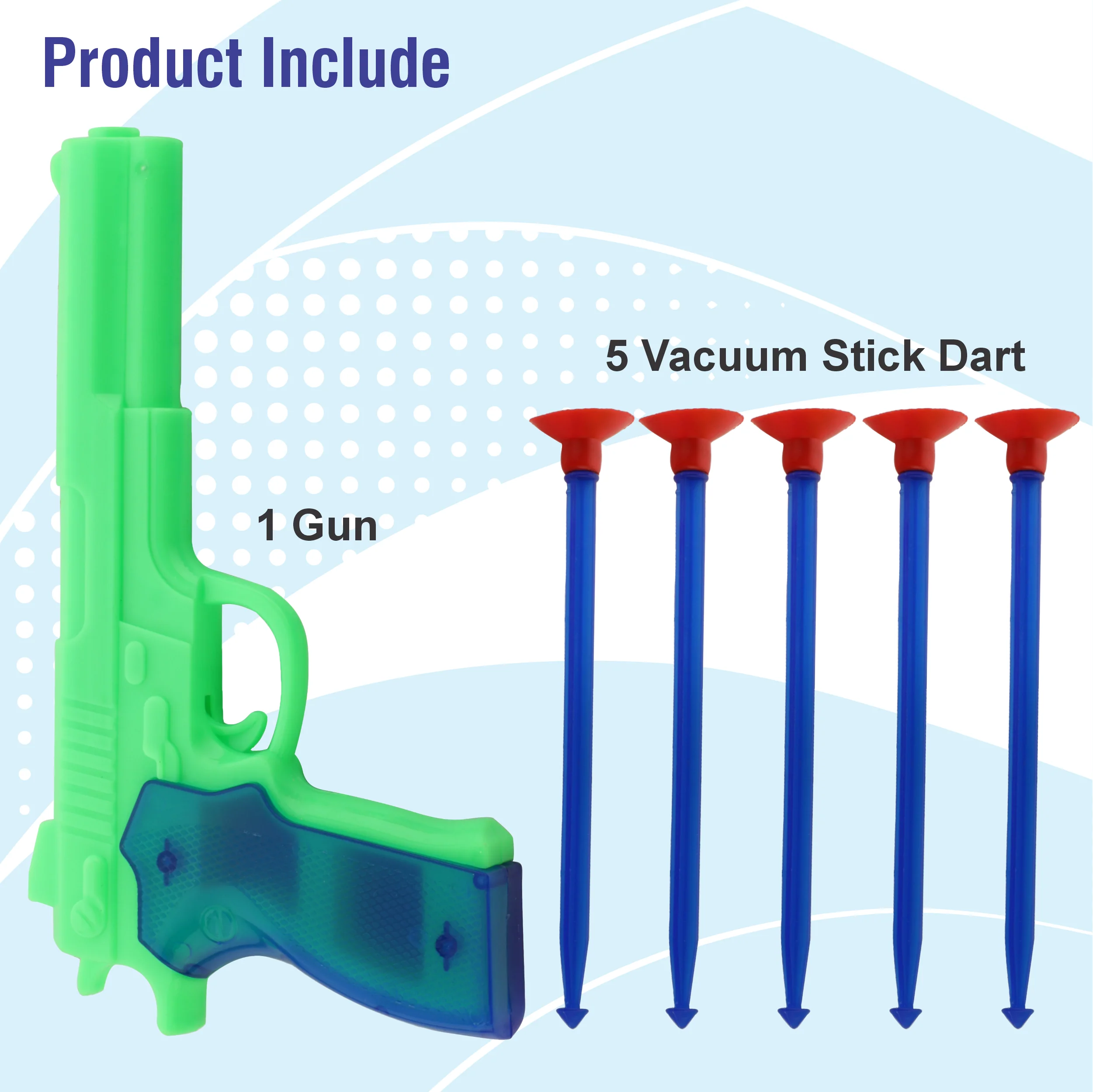 Chanak Toy Gun Set for Kids | 5 Vacuum Stick Darts, Safe & Durable – BIS Approved (Green) - Image 3