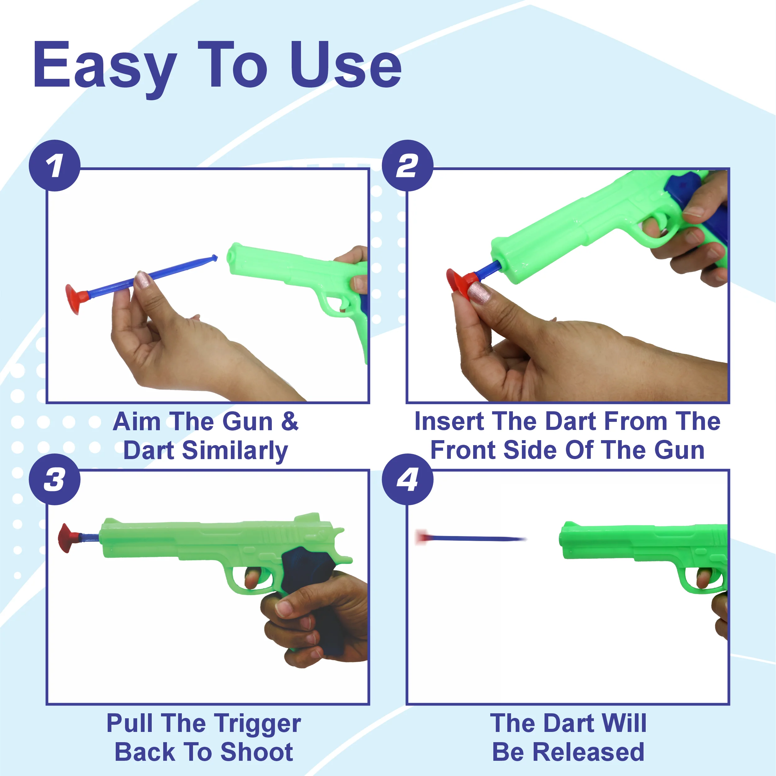 Chanak Toy Gun Set for Kids | 5 Vacuum Stick Darts, Safe & Durable – BIS Approved (Green) - Image 5
