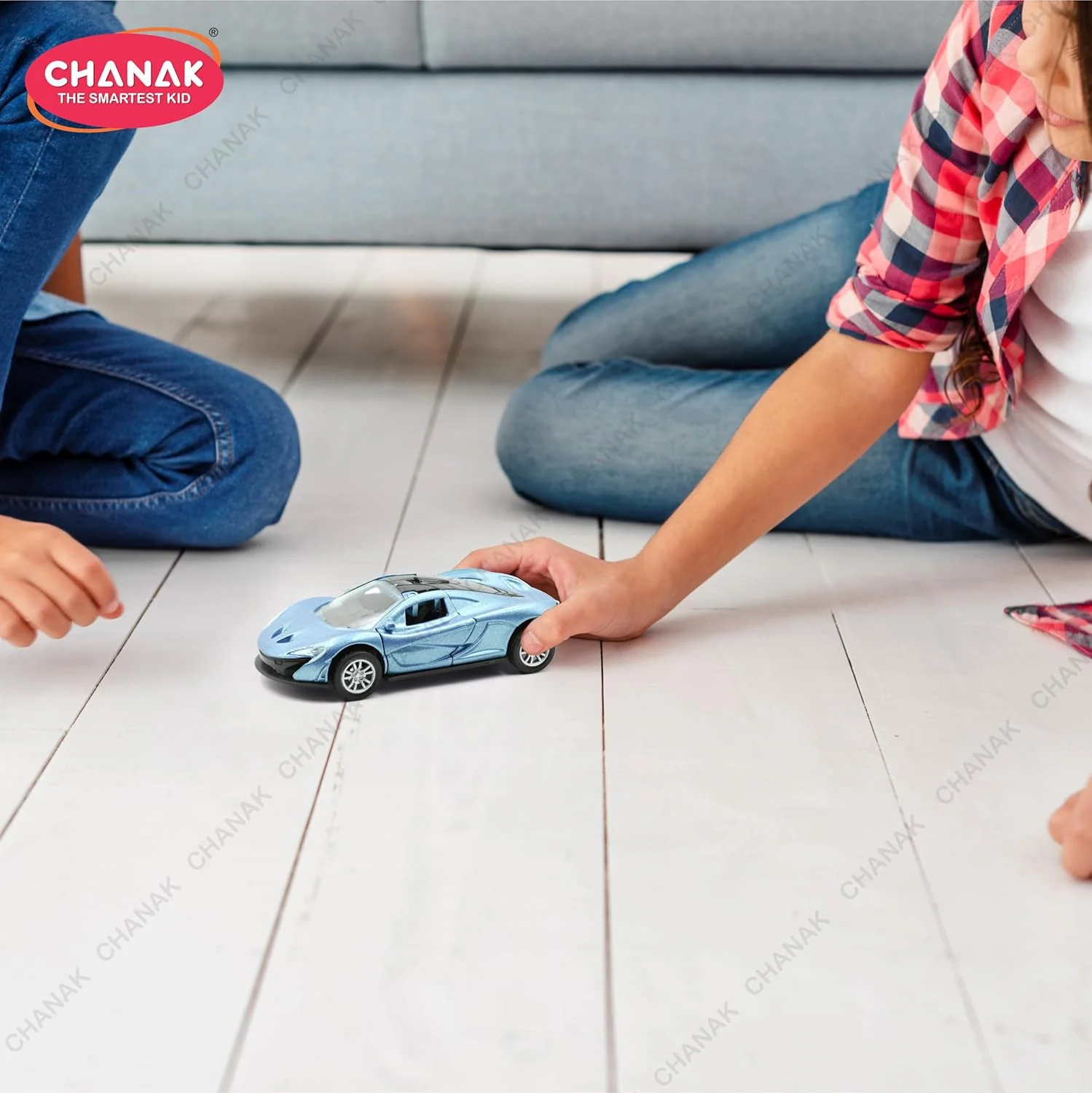 Chanak Die-Cast Metal Pull Back Car for Kids 3+ Years | LED Lights & Realistic Engine Sound – BIS Approved (Blue) - Image 3