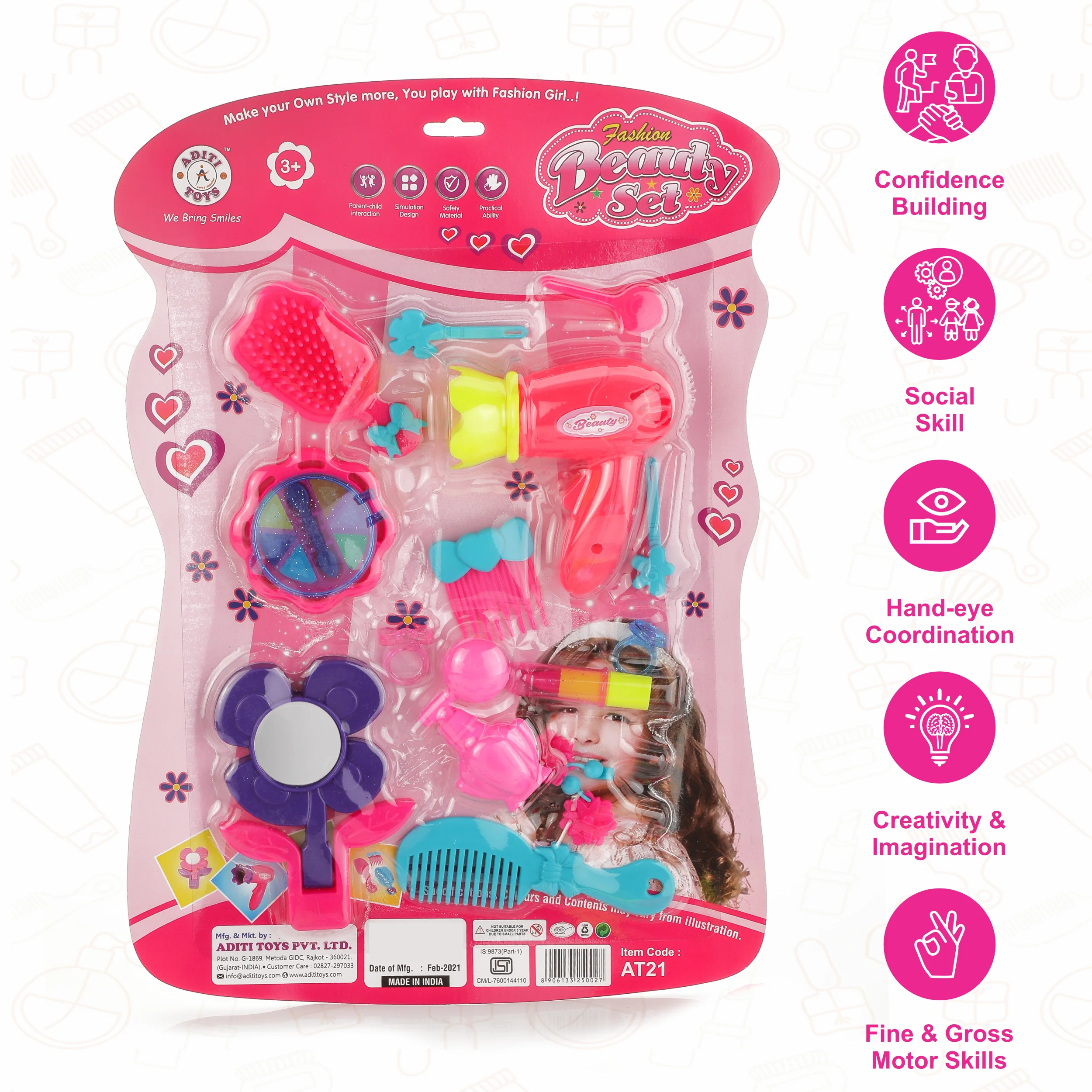 Chanak Beauty Kit for Kids 3+ Years | Pretend Play Makeup Set Toyset – BIS Approved - Image 4