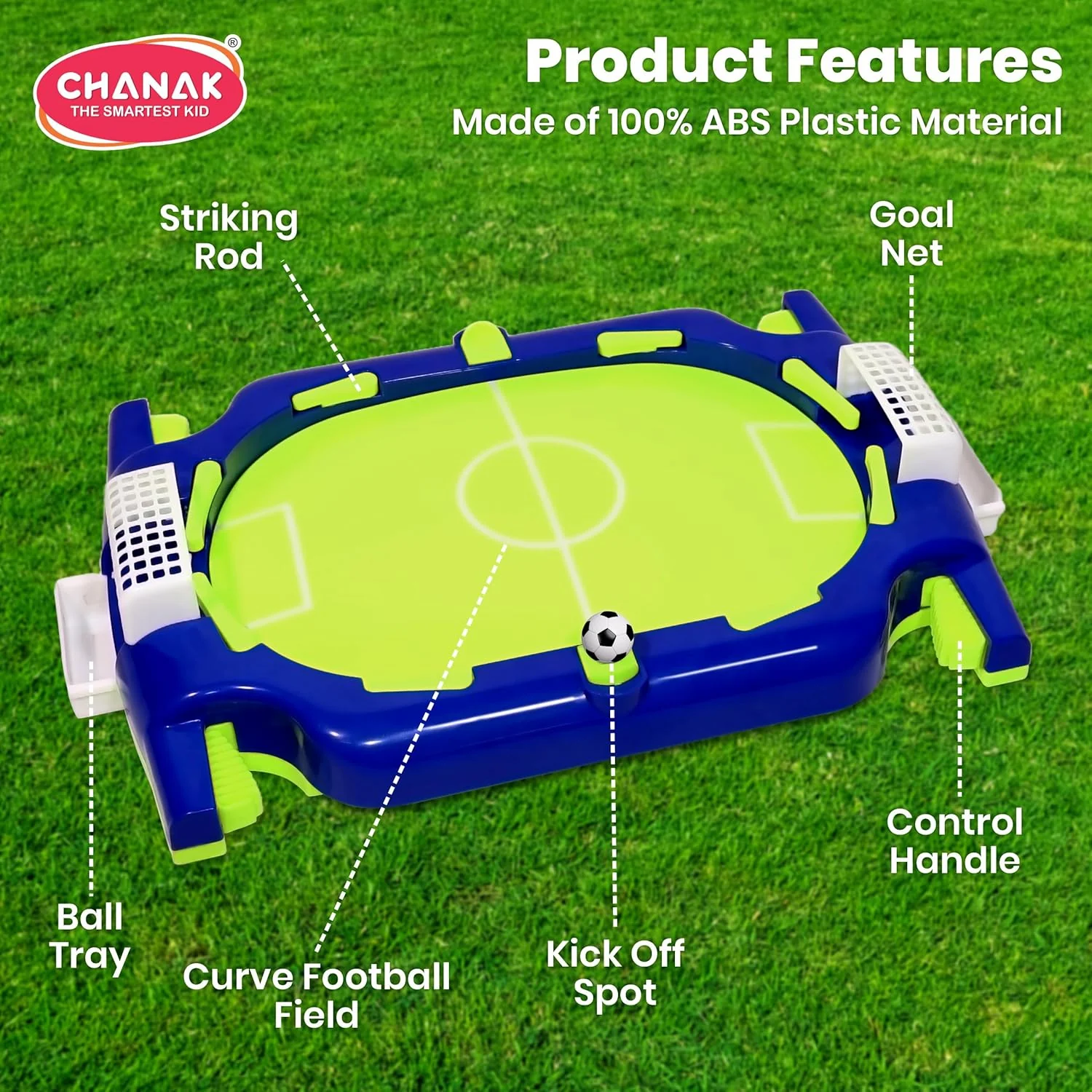 Chanak Mini Tabletop Football Game for Kids 6+ Years | Portable Desktop Soccer Flicker Toy – BIS Approved - Image 4