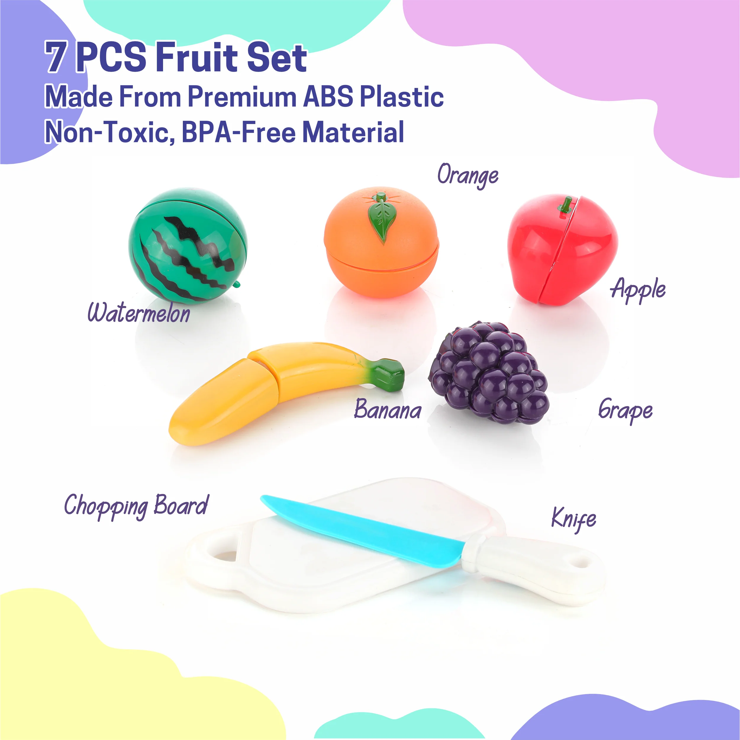 Chanak Fruit Cutting Toy Set for Kids 3+ Years | Knife & Chopping Board – BIS Approved - Image 2