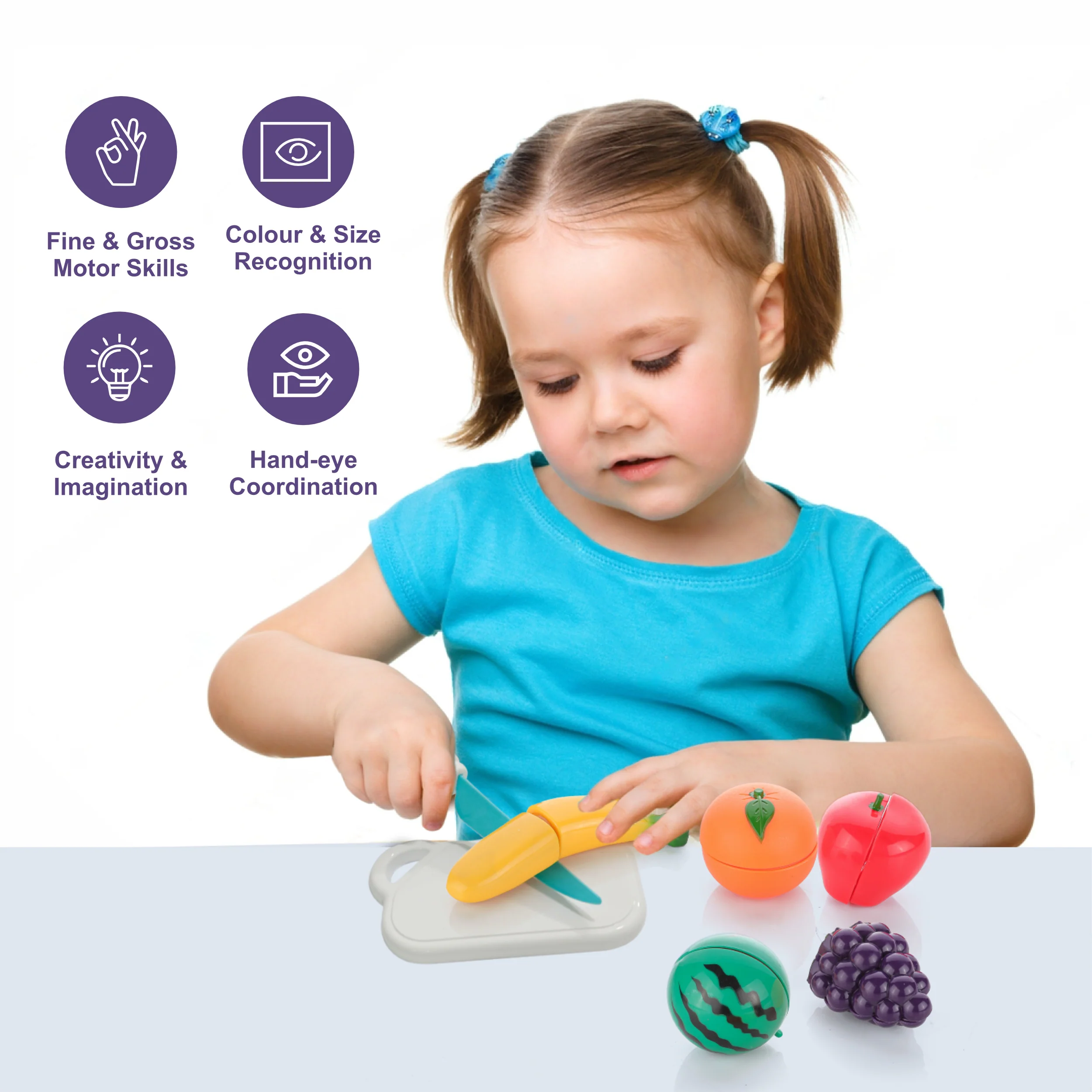 Chanak Fruit Cutting Toy Set for Kids 3+ Years | Knife & Chopping Board – BIS Approved - Image 5