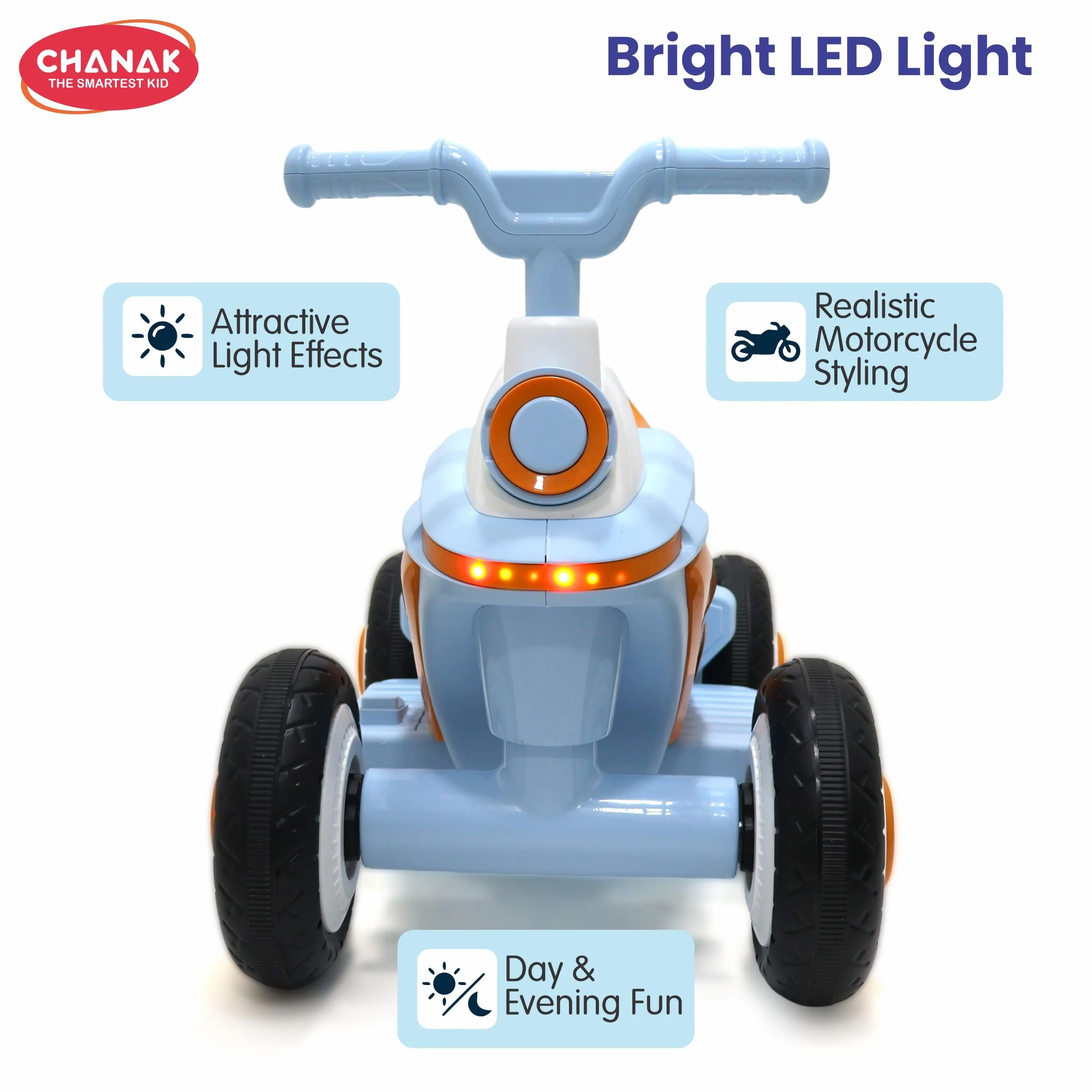 Chanak Electric ATV Quad Bike for Kids 3+ Years | 4-Wheel Ride-On with Music, LED Lights & Rechargeable Battery – BIS Approved (6 Month Replacement Warranty) - Image 6