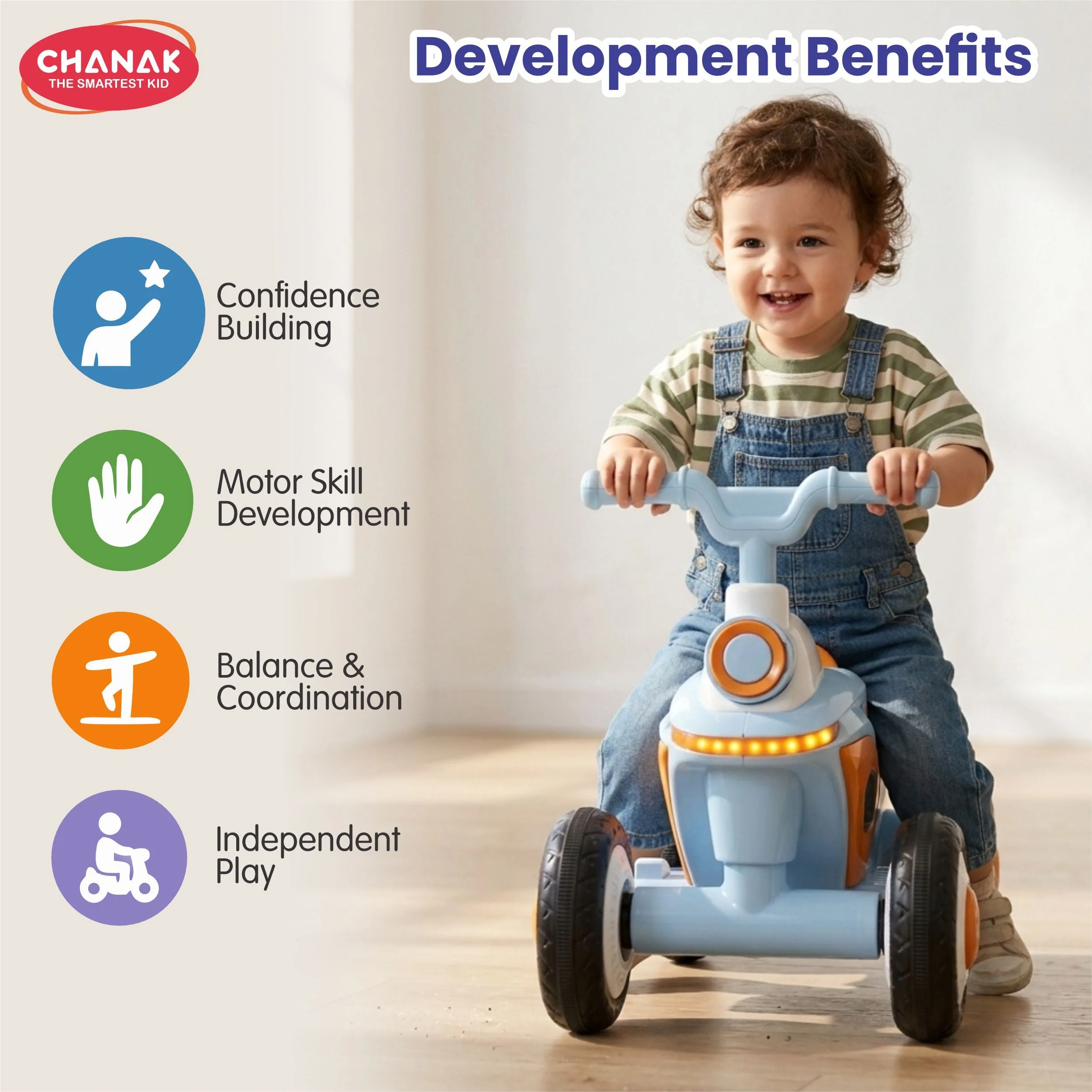 Chanak Electric ATV Quad Bike for Kids 3+ Years | 4-Wheel Ride-On with Music, LED Lights & Rechargeable Battery – BIS Approved (6 Month Replacement Warranty) - Image 8