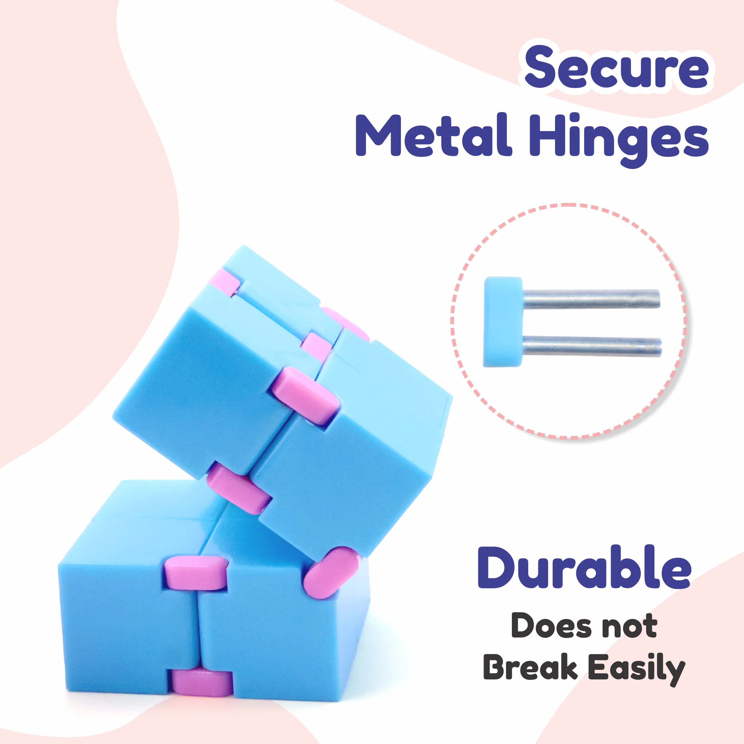 Chanak Infinity Cube Fidget Toy for Kids & Adults 3+ Years | Stress Relief Sensory Toy, Safe ABS Plastic – BIS Approved (Sky Blue) - Image 4