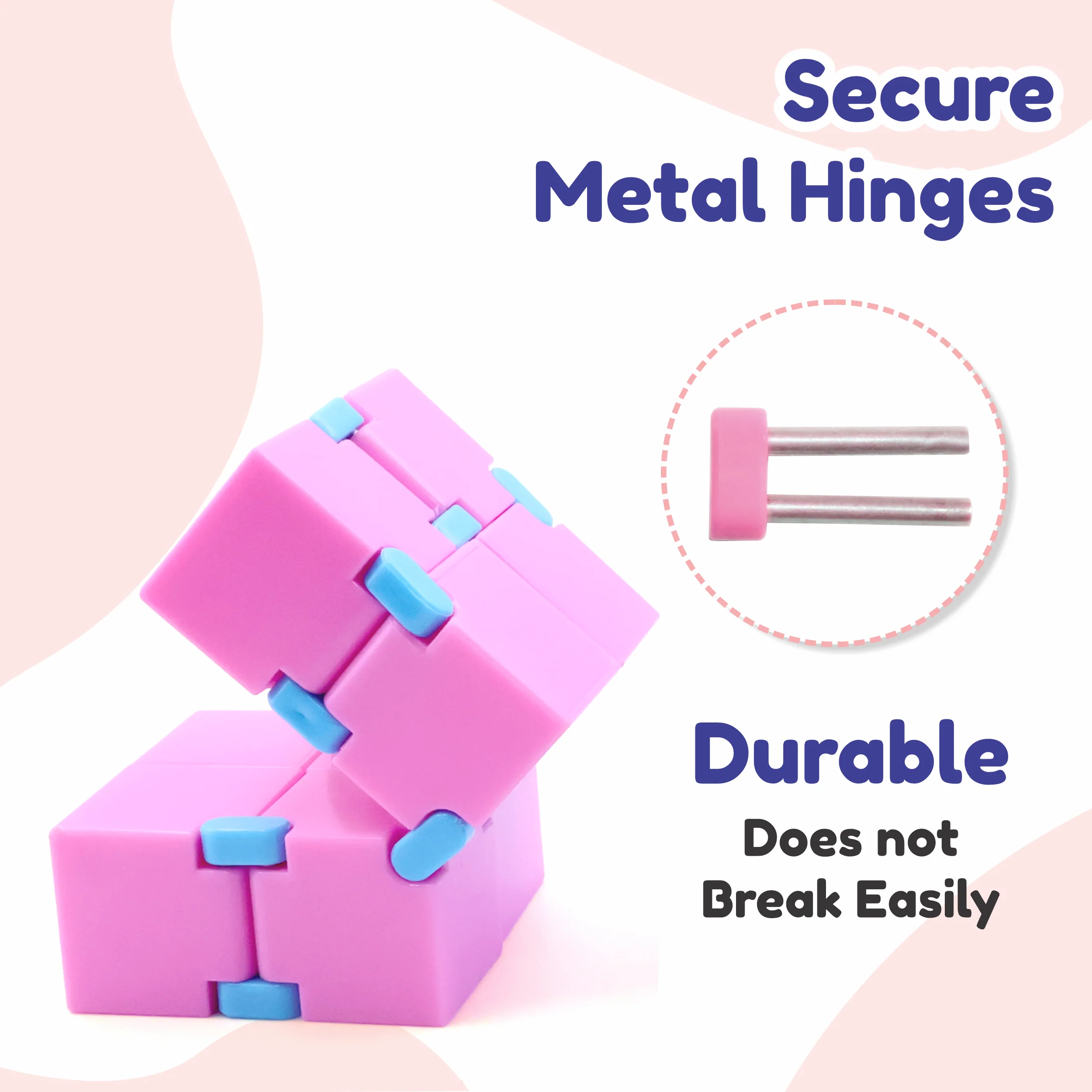 Chanak Infinity Cube Fidget Toy for Kids & Adults 3+ Years | Stress Relief Sensory Toy, Safe ABS Plastic – BIS Approved (Pink) - Image 4