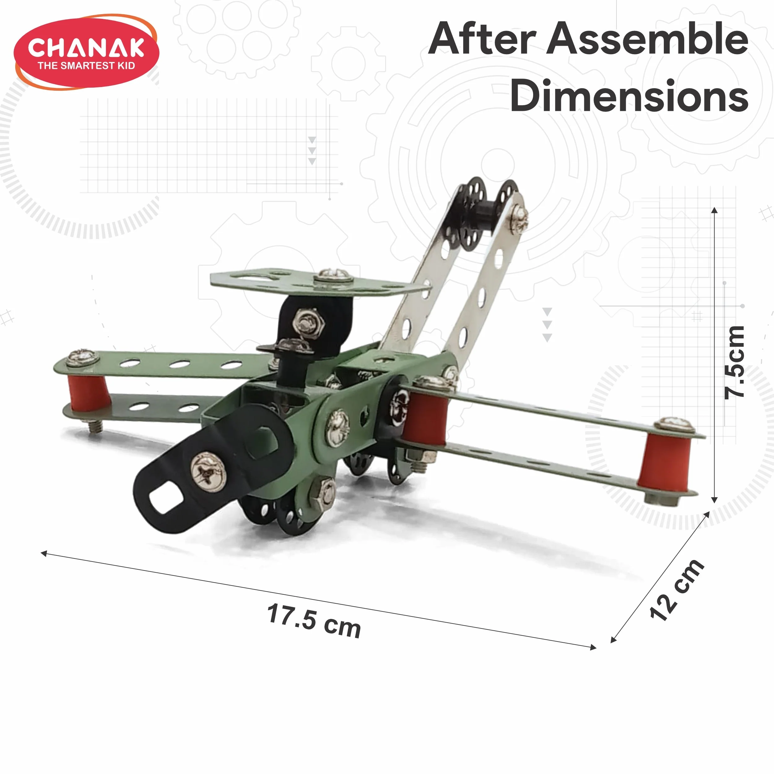 Chanak 91 Pcs STEM Aviation Vehicle Building Kit for Kids 8+ Years | Engineering Construction Set with Tools – BIS Approved - Image 3